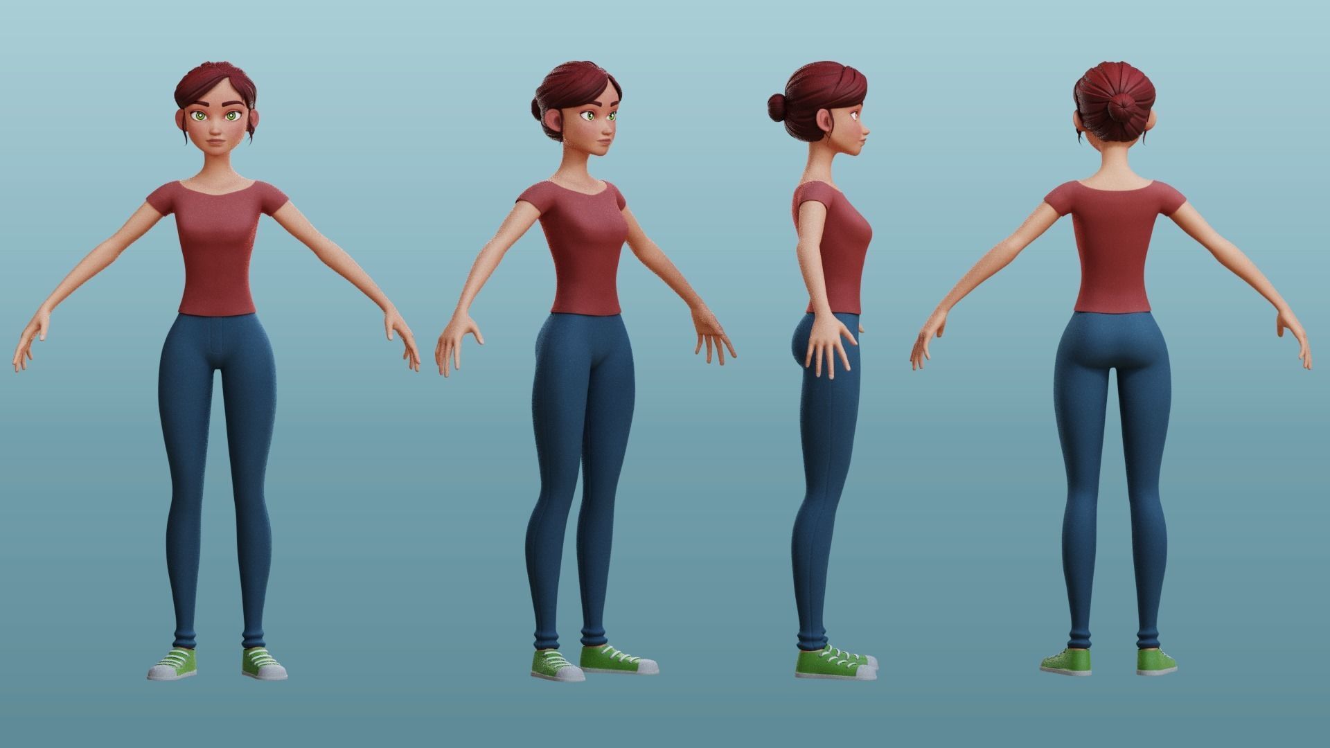 Nina and Alex Cartoon Rigs 3D model_9