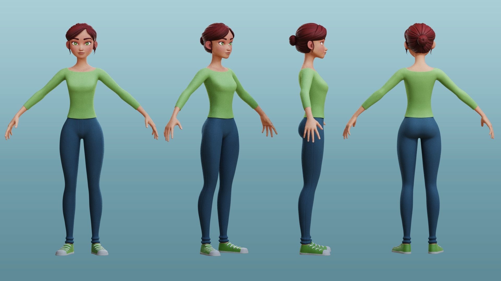 Nina and Alex Cartoon Rigs 3D model_7