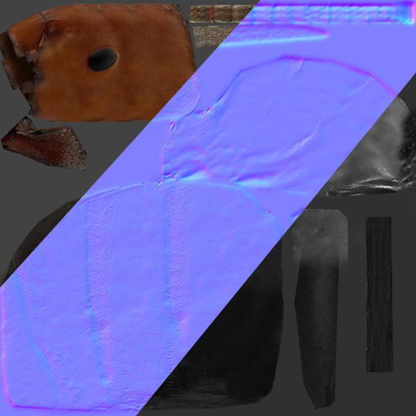 Lowpoly Ant three ants Low-poly 3D model_4