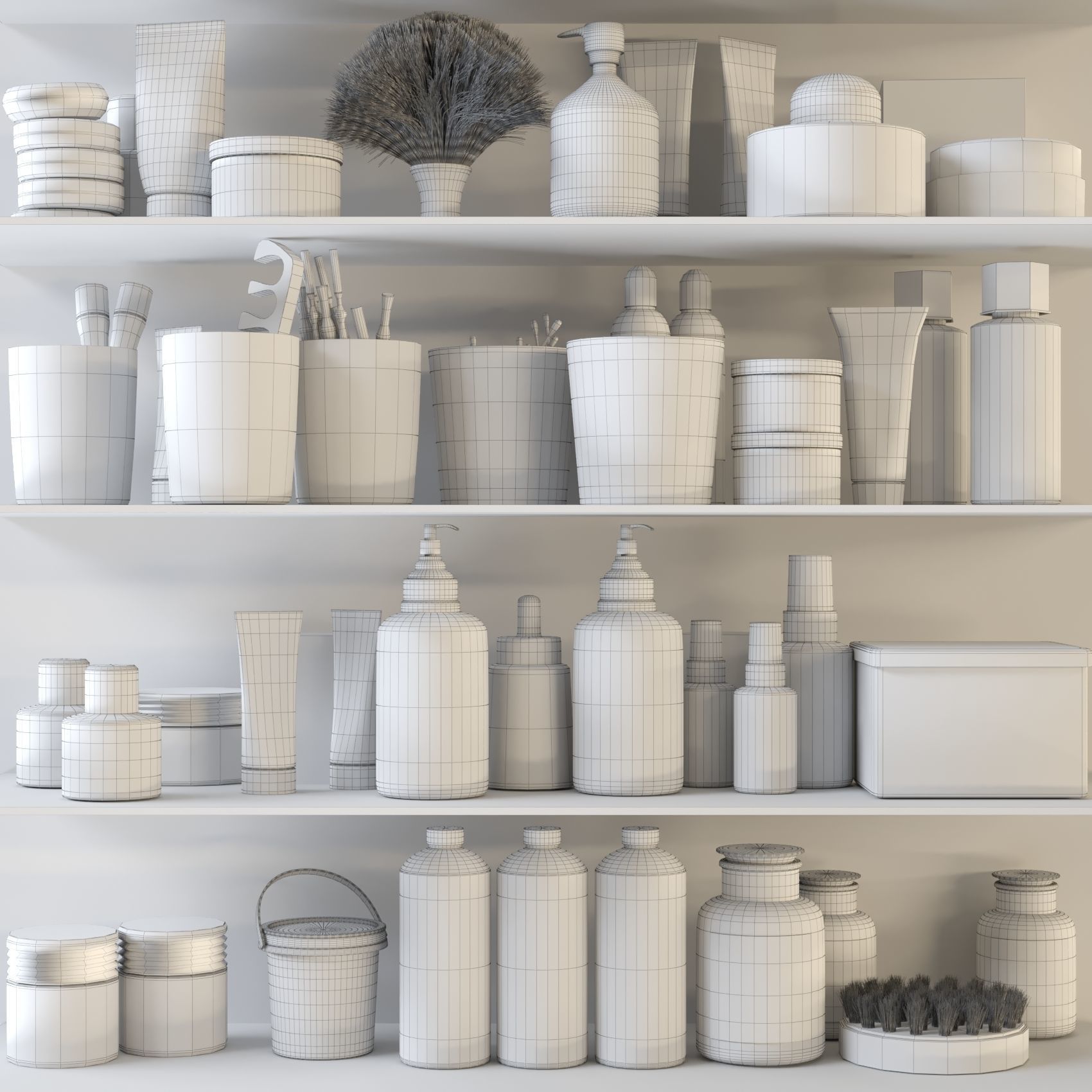 Cosmetic Set Shelf 3D model_1