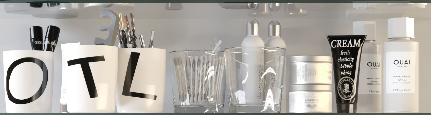 Cosmetic Set Shelf 3D model_3