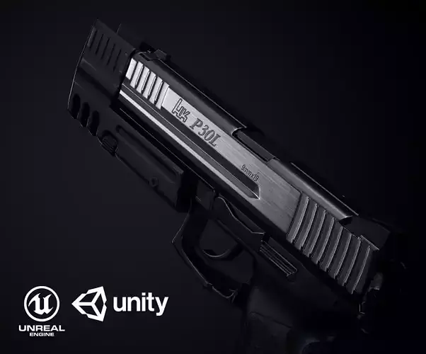 P30L PBR gun Low-poly 3D model