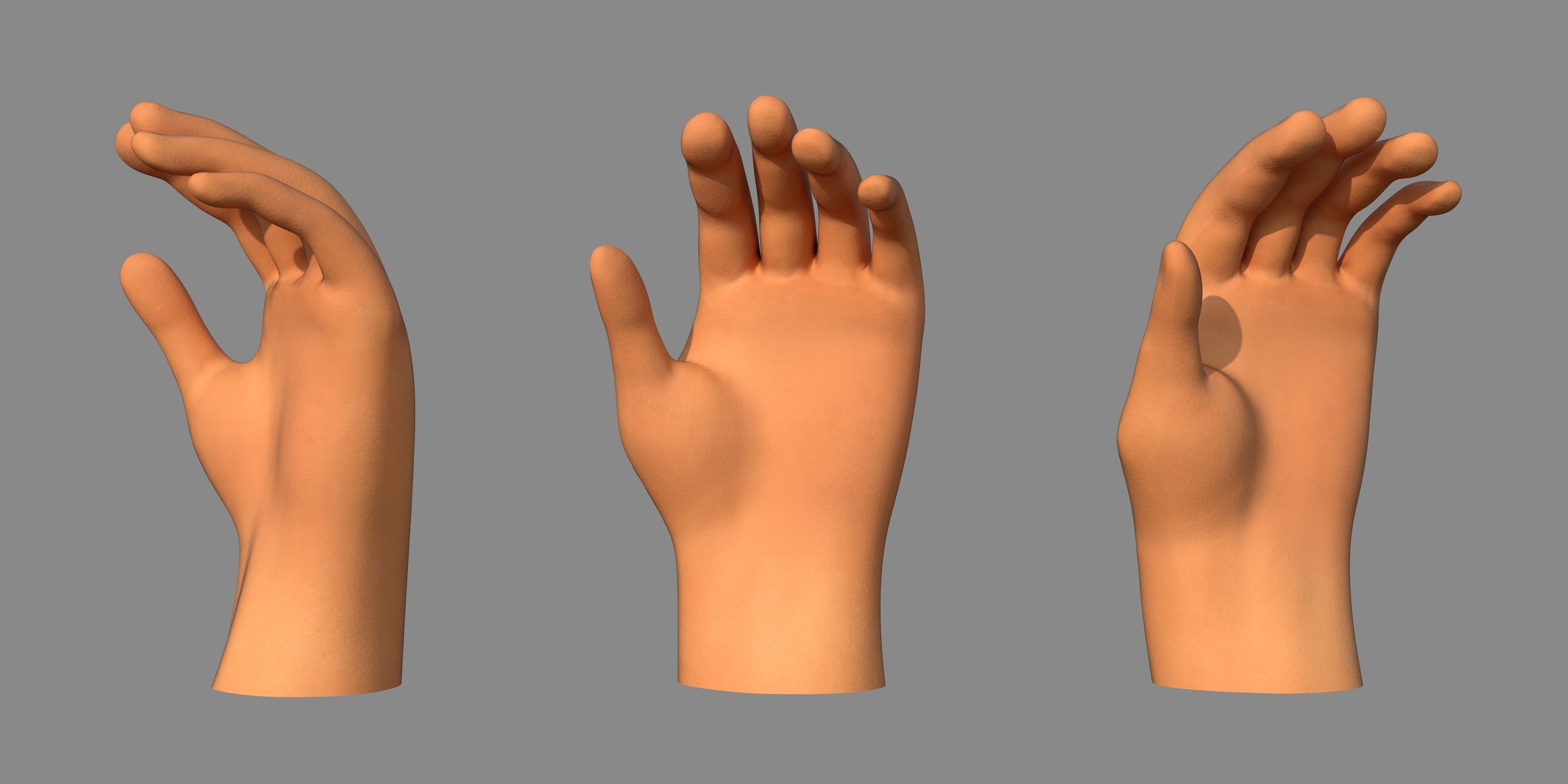 Character - Cartoon Hand Pack Bundle Low-poly 3D model_7