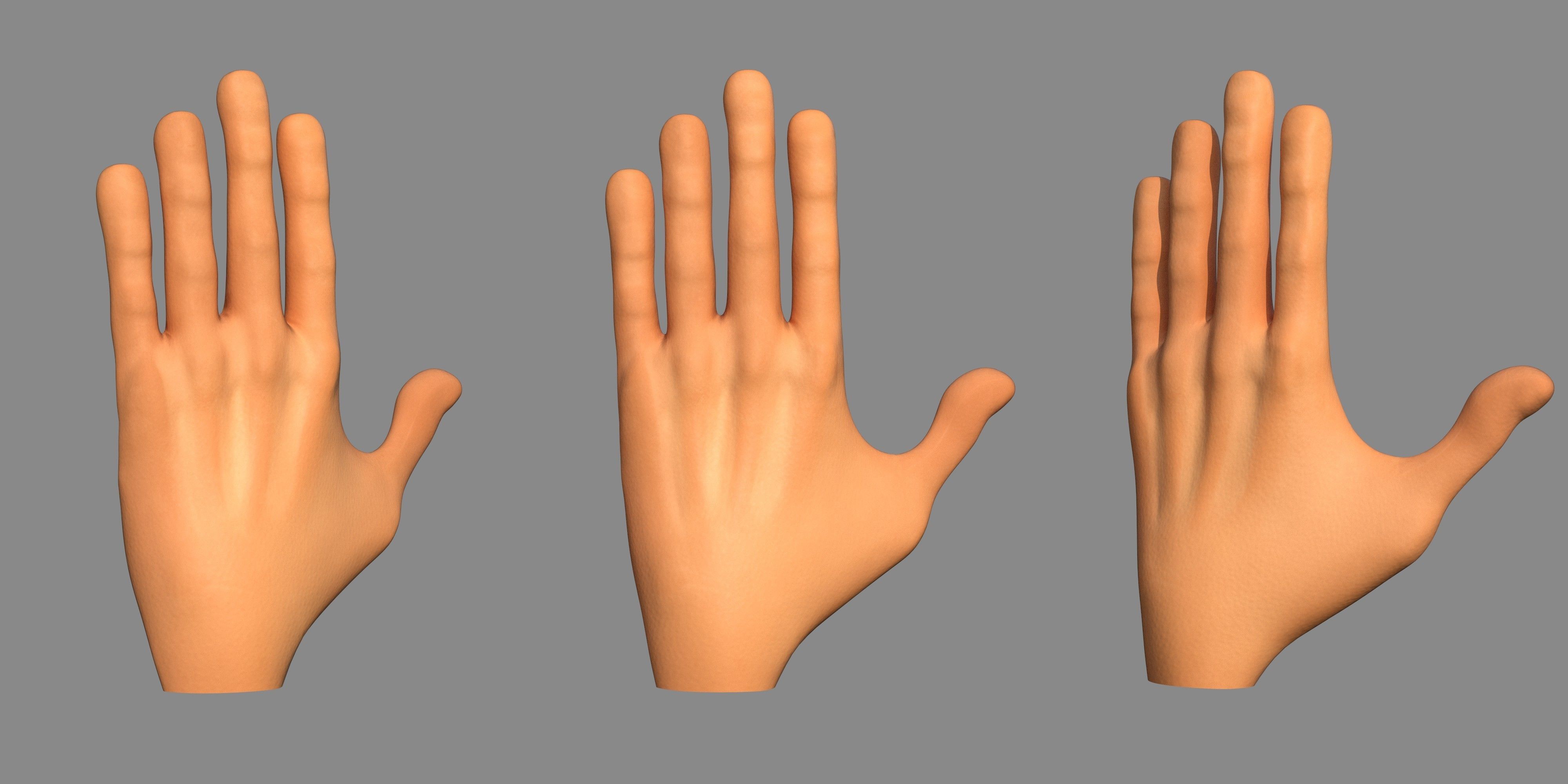 Character - Cartoon Hand Pack Bundle Low-poly 3D model_2