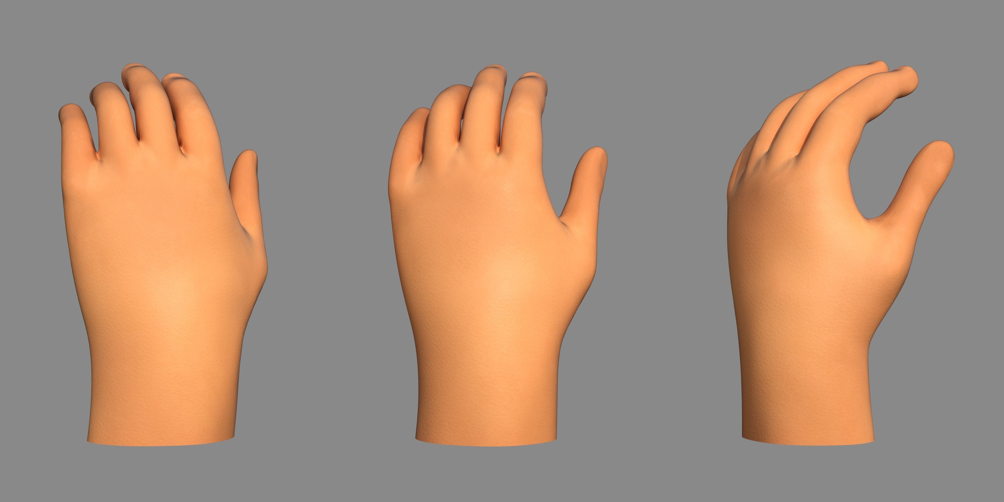 Character - Cartoon Hand Pack Bundle Low-poly 3D model_6