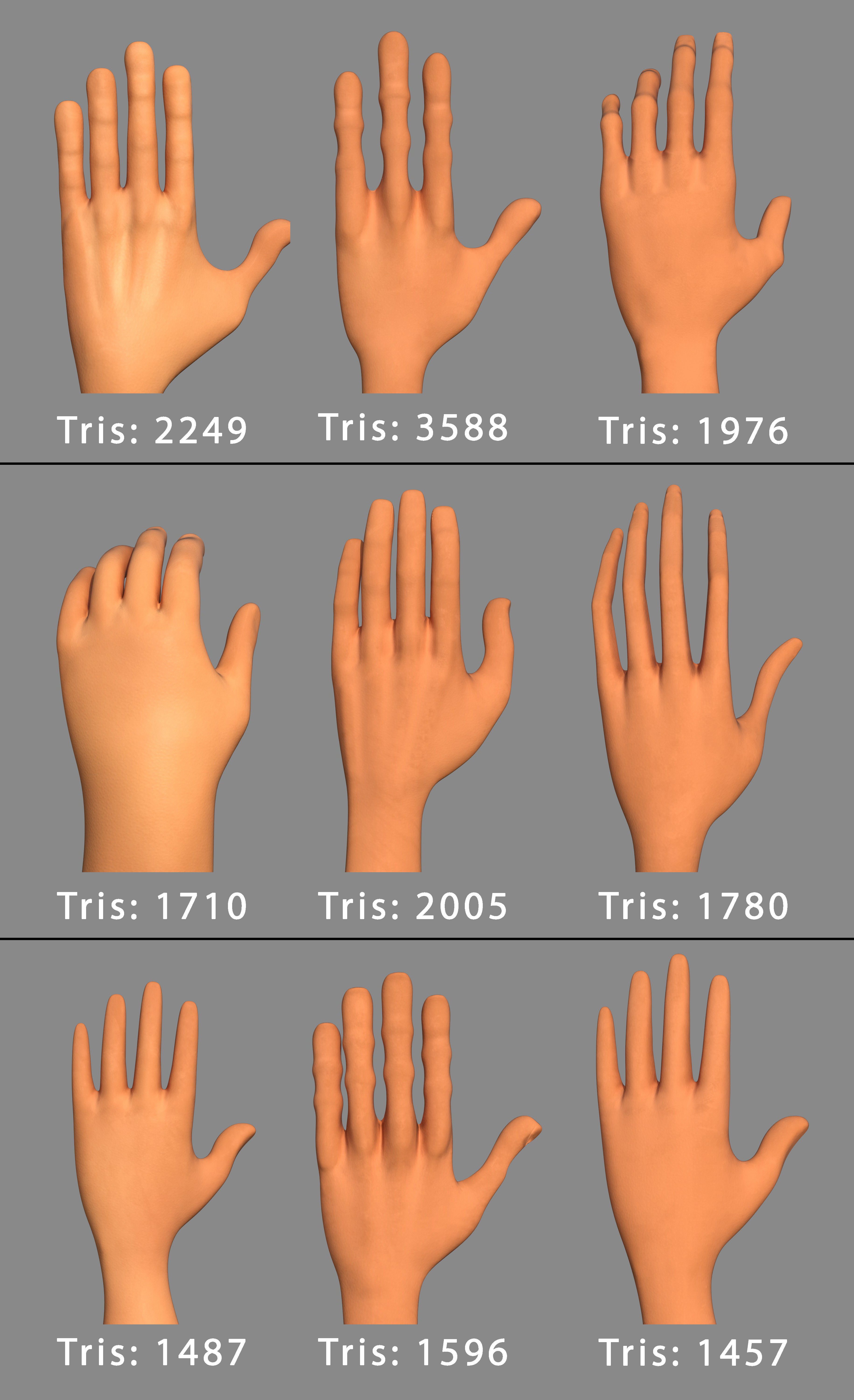 Character - Cartoon Hand Pack Bundle Low-poly 3D model_1