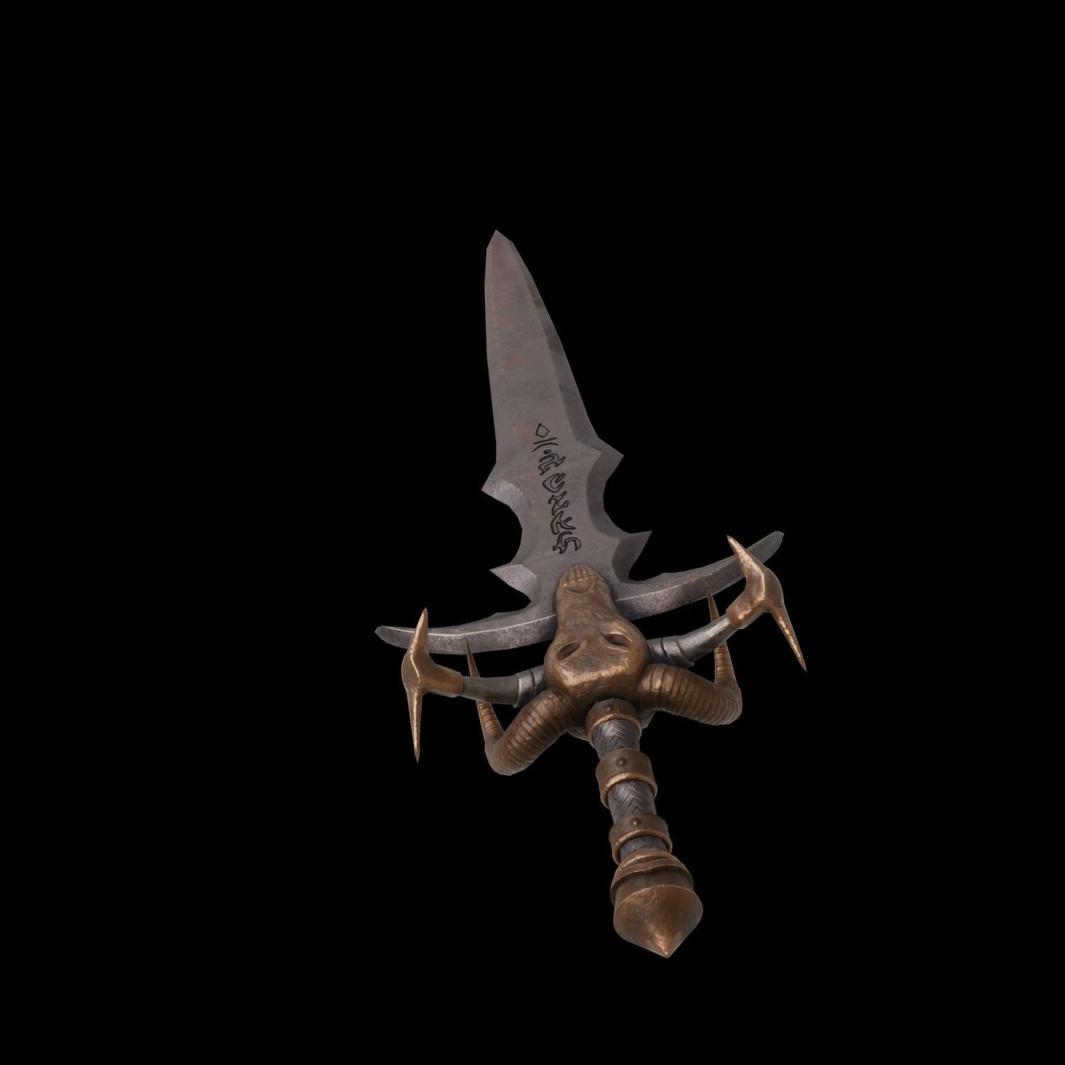 Low Poly Medieval Fantasy Sword Low-poly 3D model_13