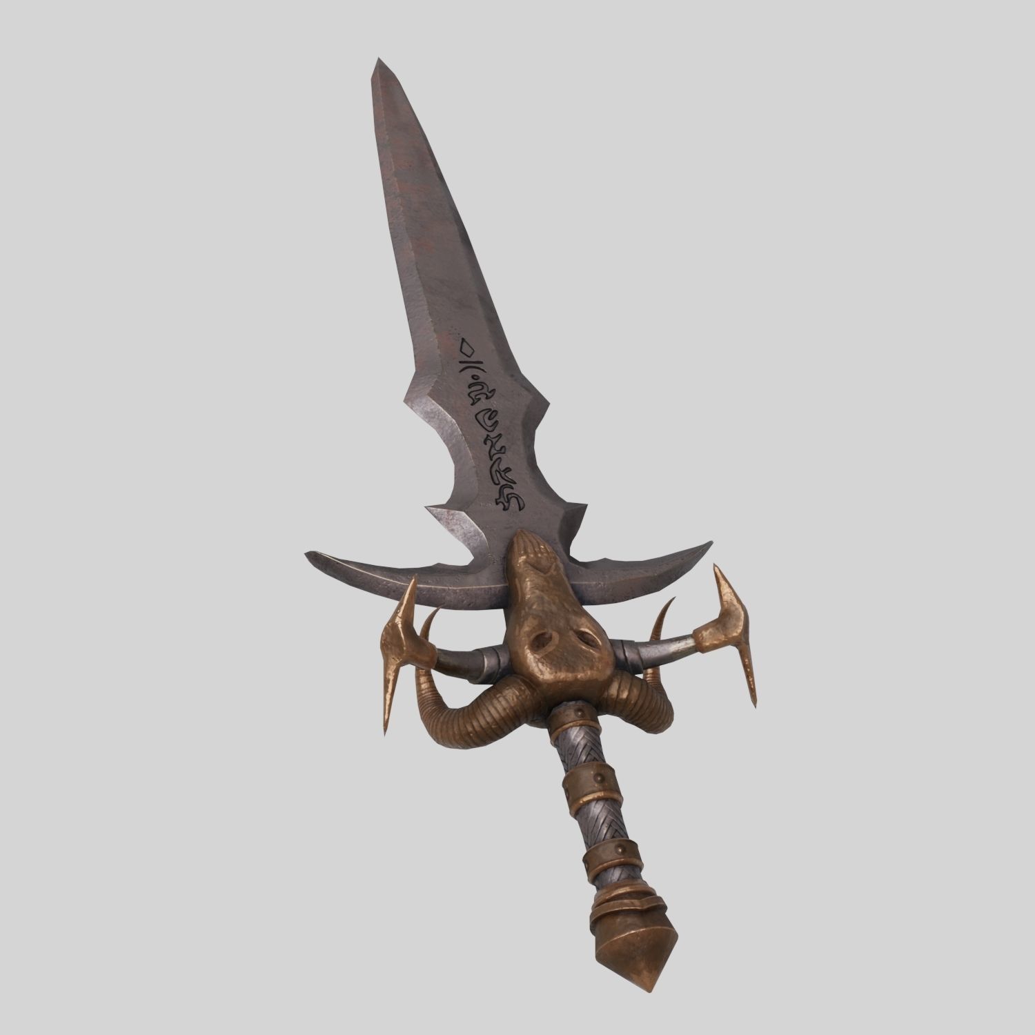 Low Poly Medieval Fantasy Sword Low-poly 3D model_14