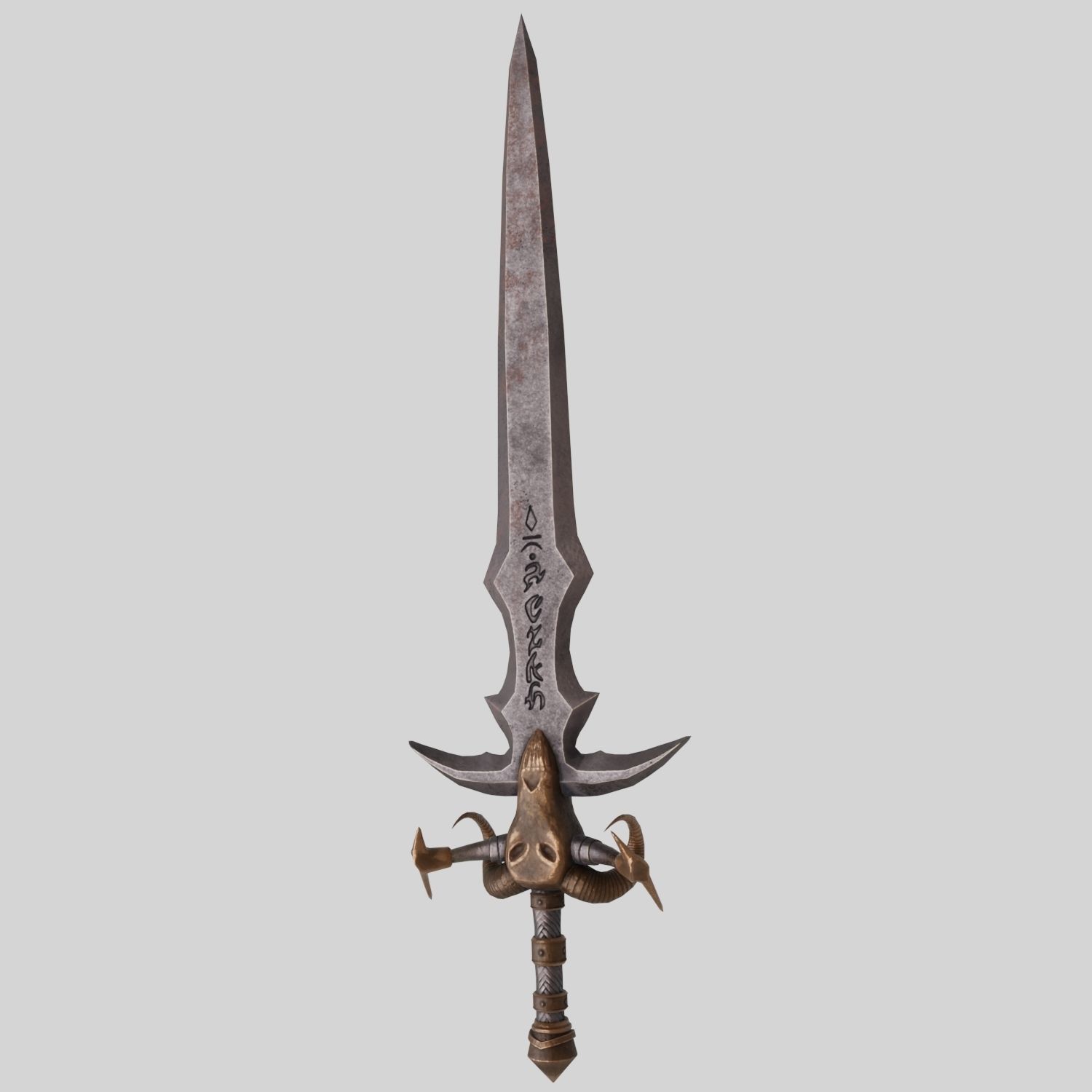 Low Poly Medieval Fantasy Sword Low-poly 3D model_16