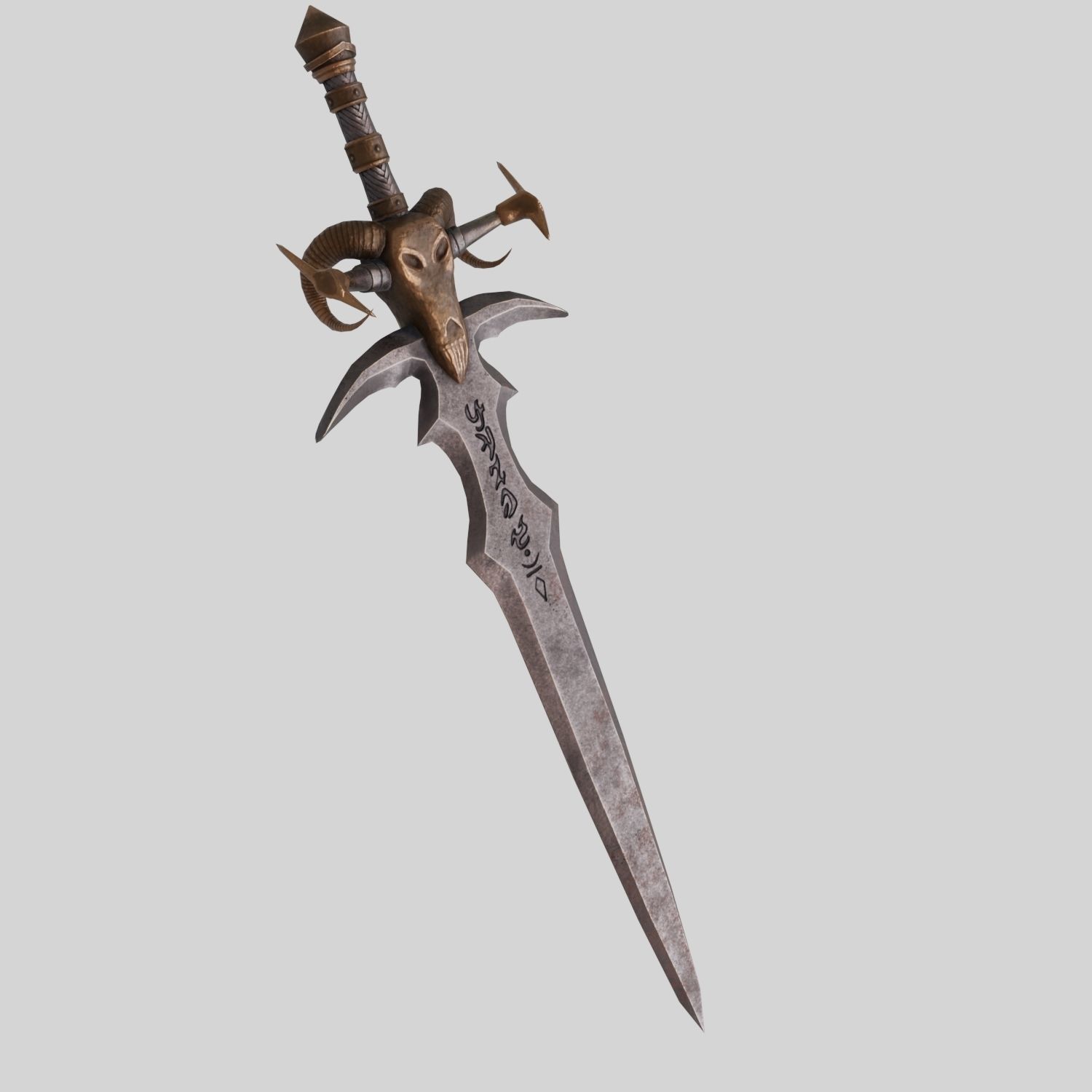 Low Poly Medieval Fantasy Sword Low-poly 3D model_4