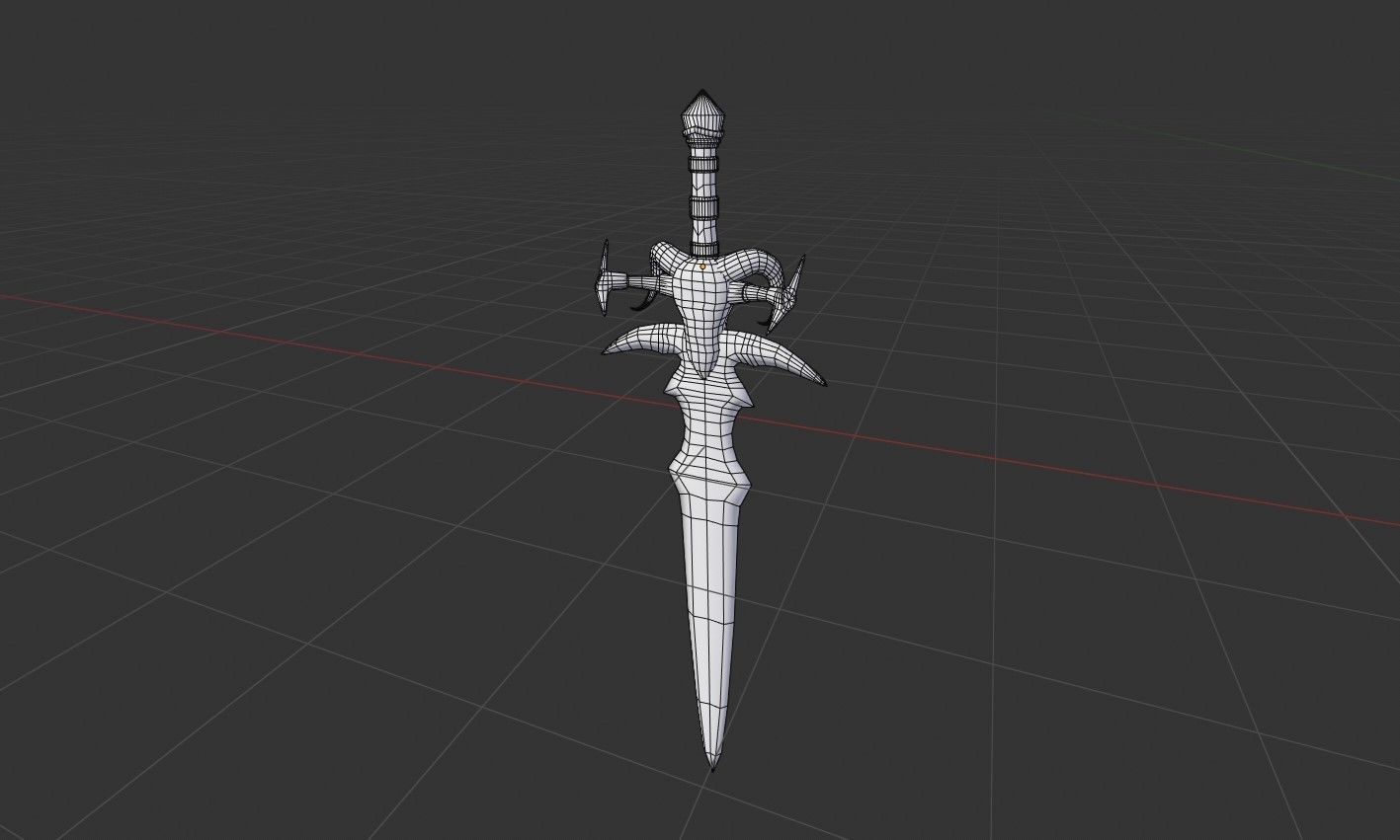 Low Poly Medieval Fantasy Sword Low-poly 3D model_2