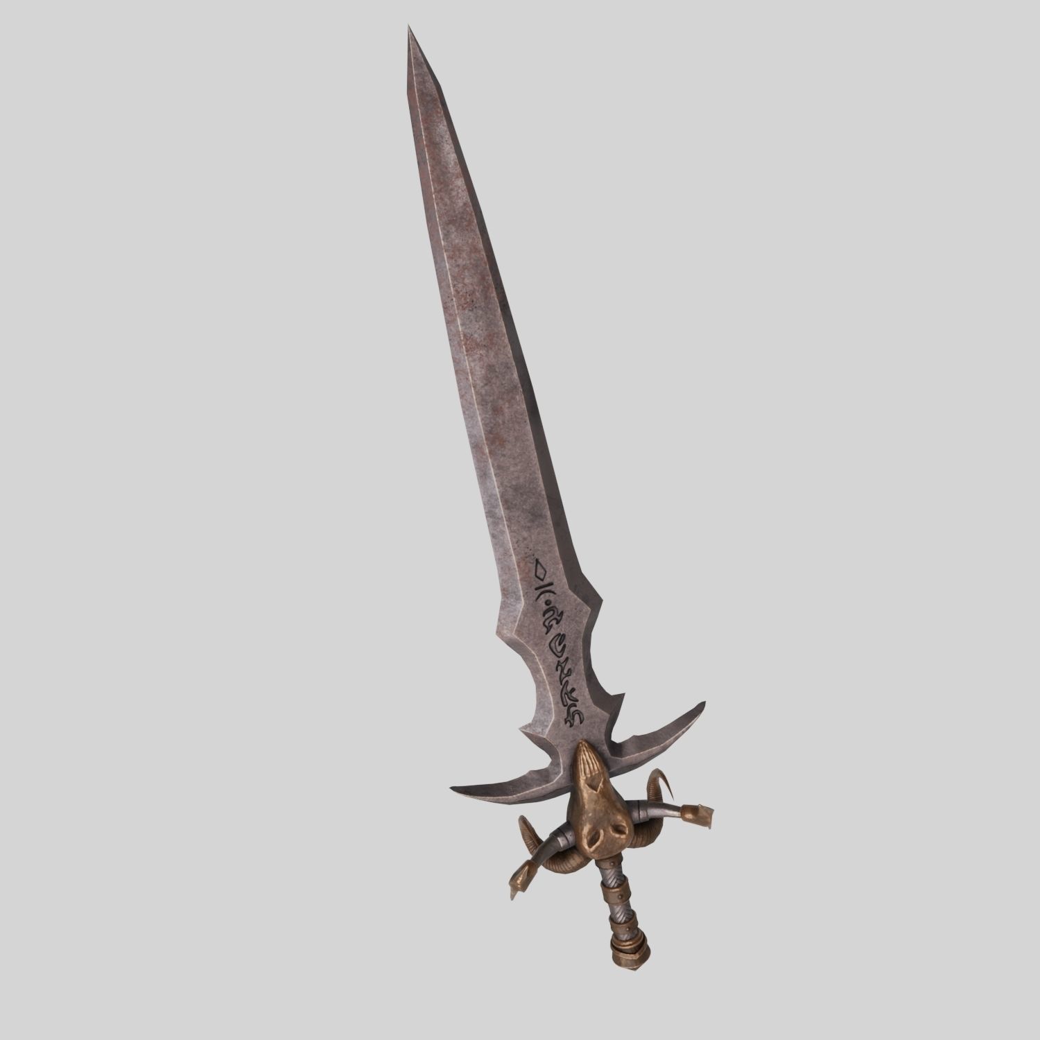 Low Poly Medieval Fantasy Sword Low-poly 3D model_10