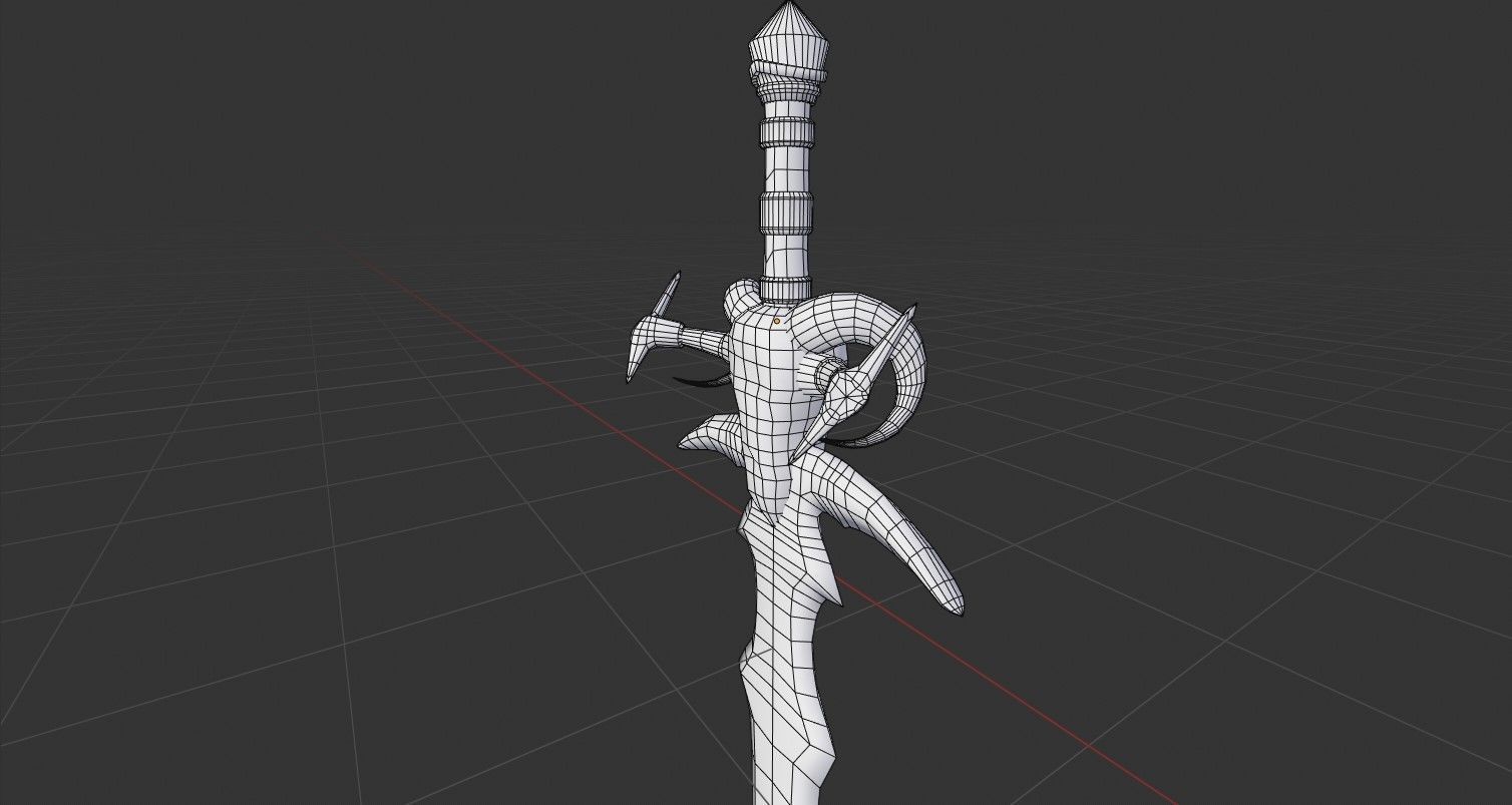 Low Poly Medieval Fantasy Sword Low-poly 3D model_15