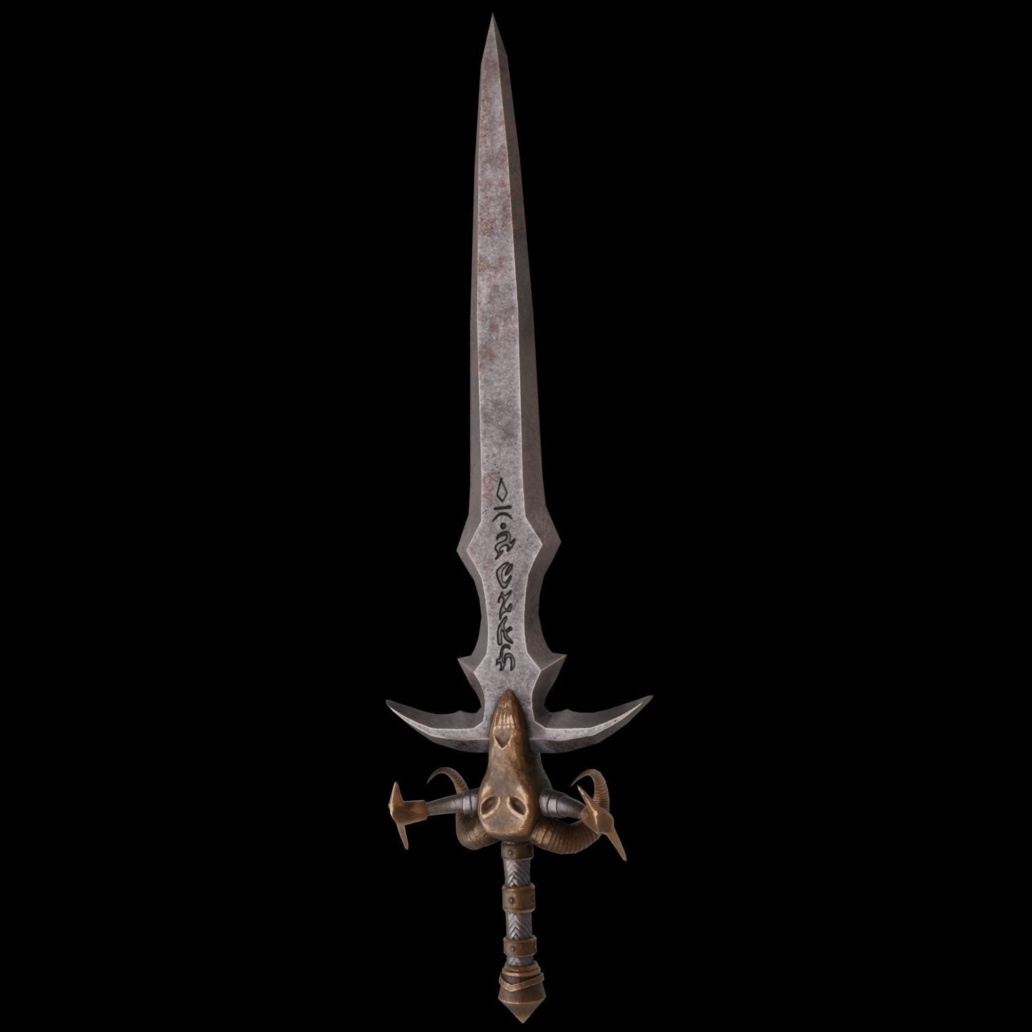 Low Poly Medieval Fantasy Sword Low-poly 3D model_11