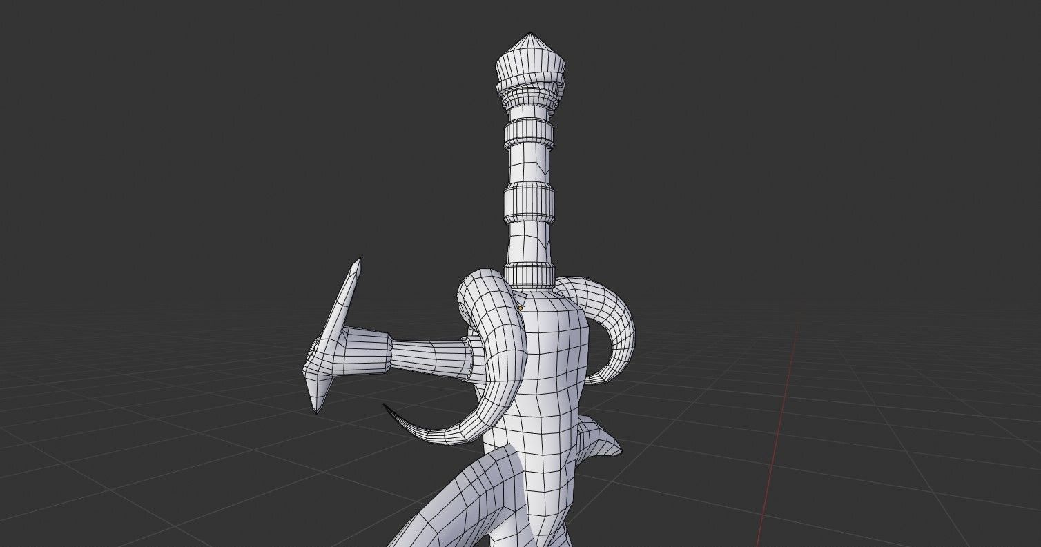 Low Poly Medieval Fantasy Sword Low-poly 3D model_7