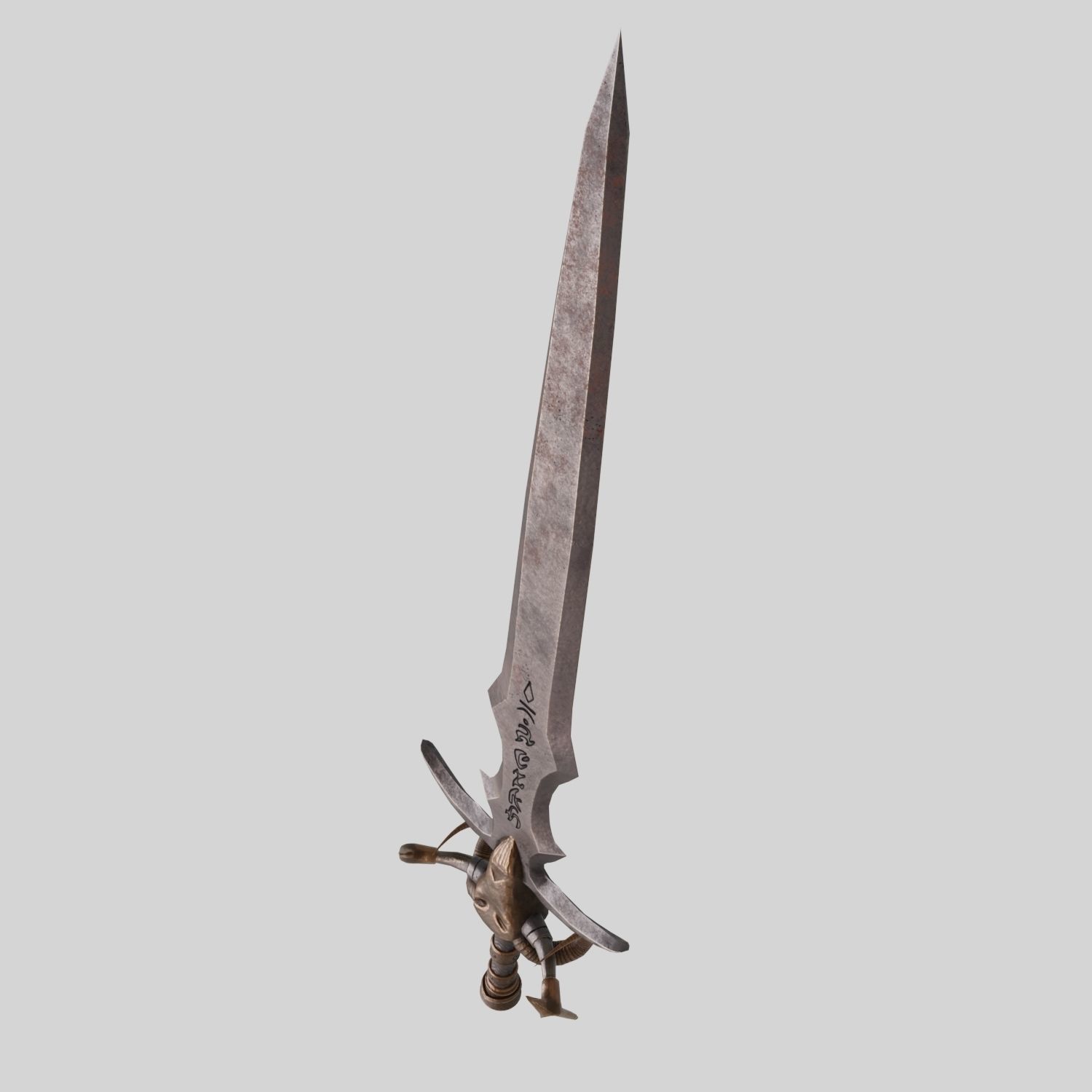 Low Poly Medieval Fantasy Sword Low-poly 3D model_12