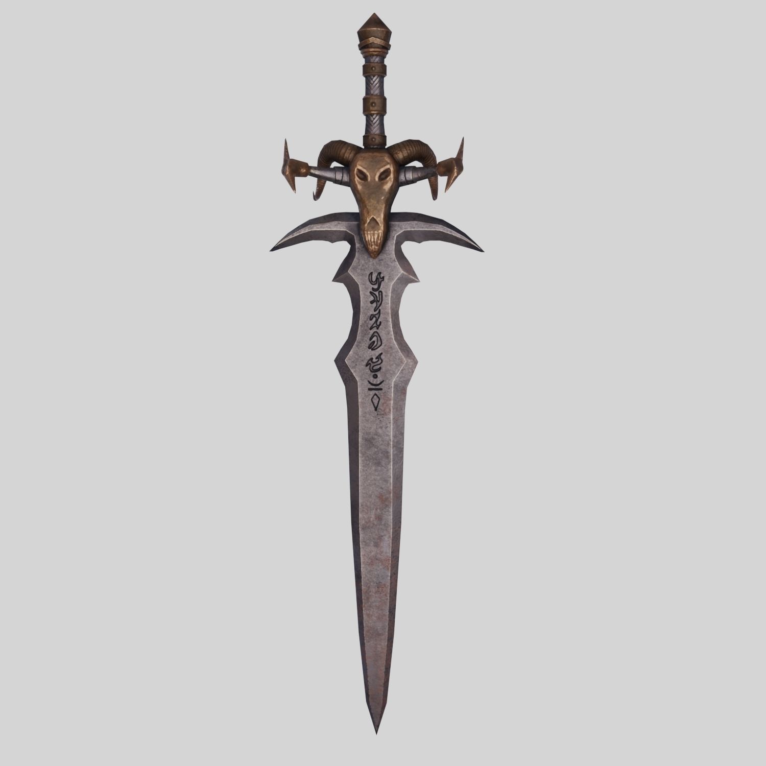Low Poly Medieval Fantasy Sword Low-poly 3D model_8