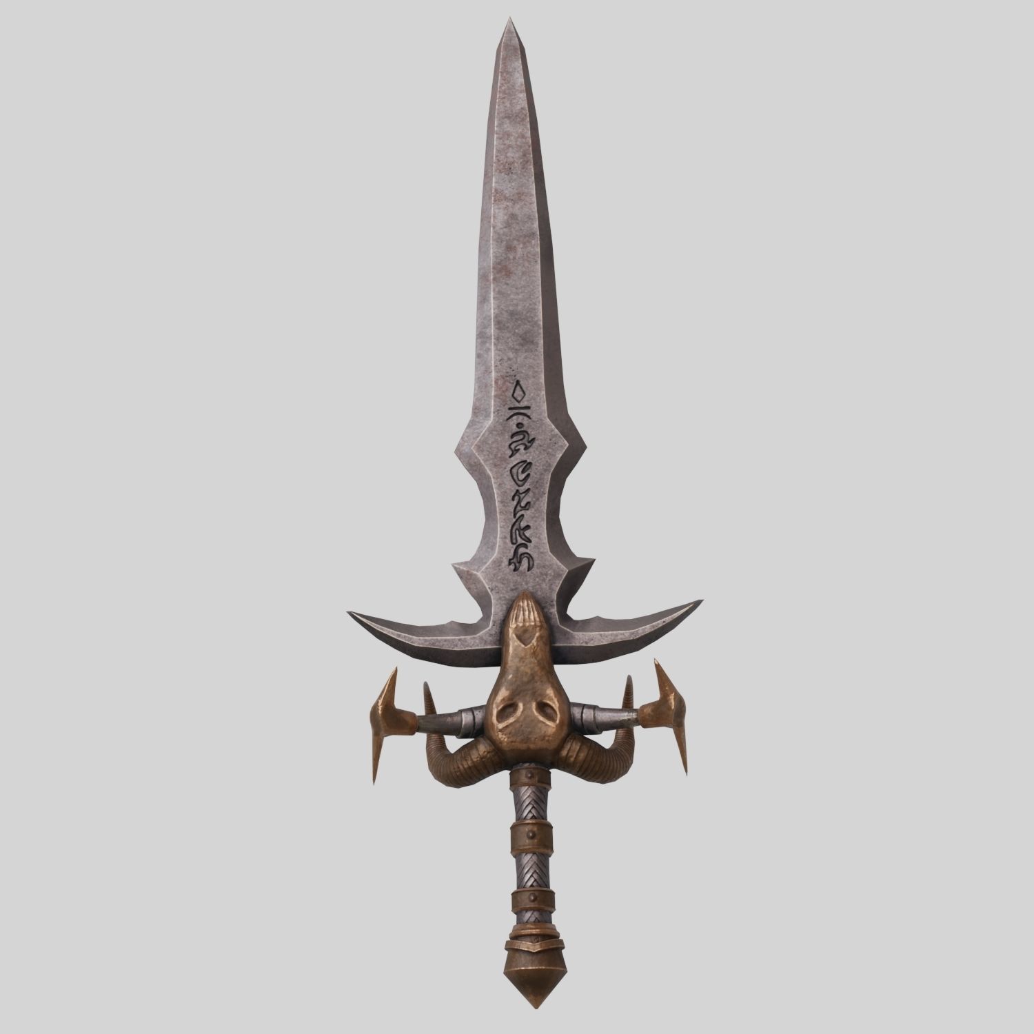 Low Poly Medieval Fantasy Sword Low-poly 3D model_3