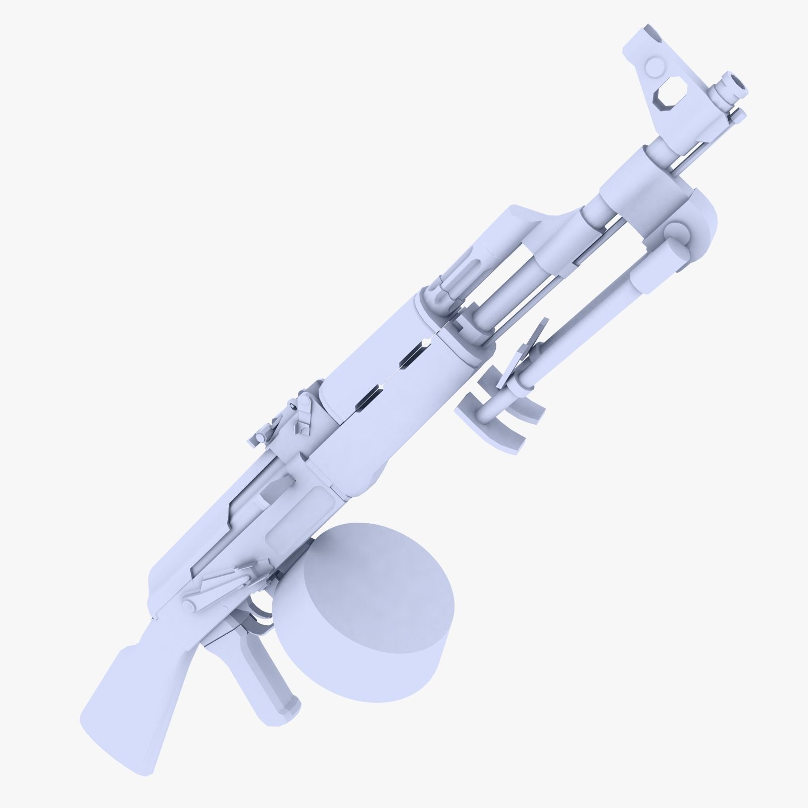 RPK Light Machine Gun Low-poly 3D model_0