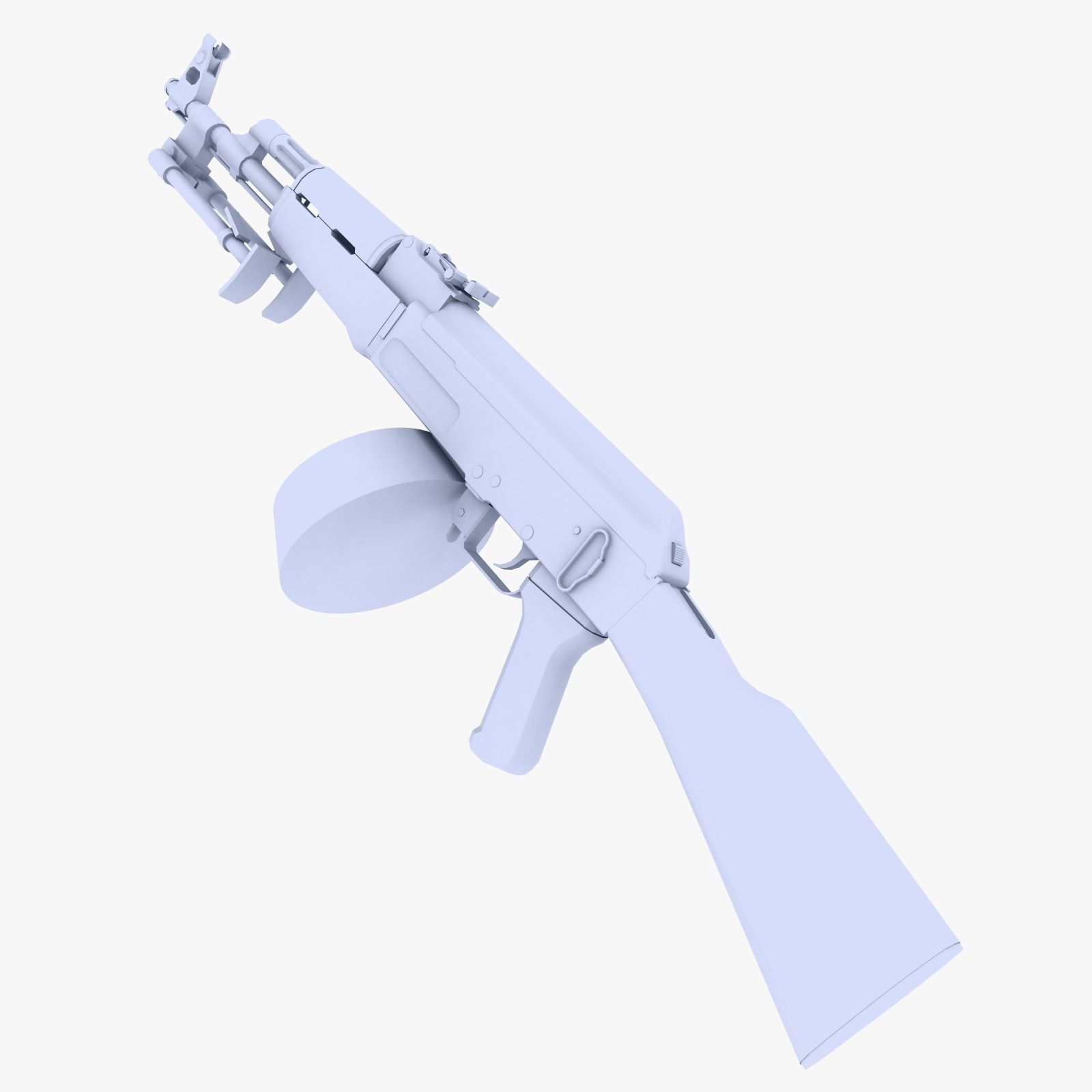 RPK Light Machine Gun Low-poly 3D model_1