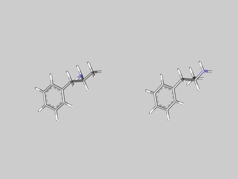 Benzedrine - levoamphetamine and dextroamphetamine - molecules 3D model_2