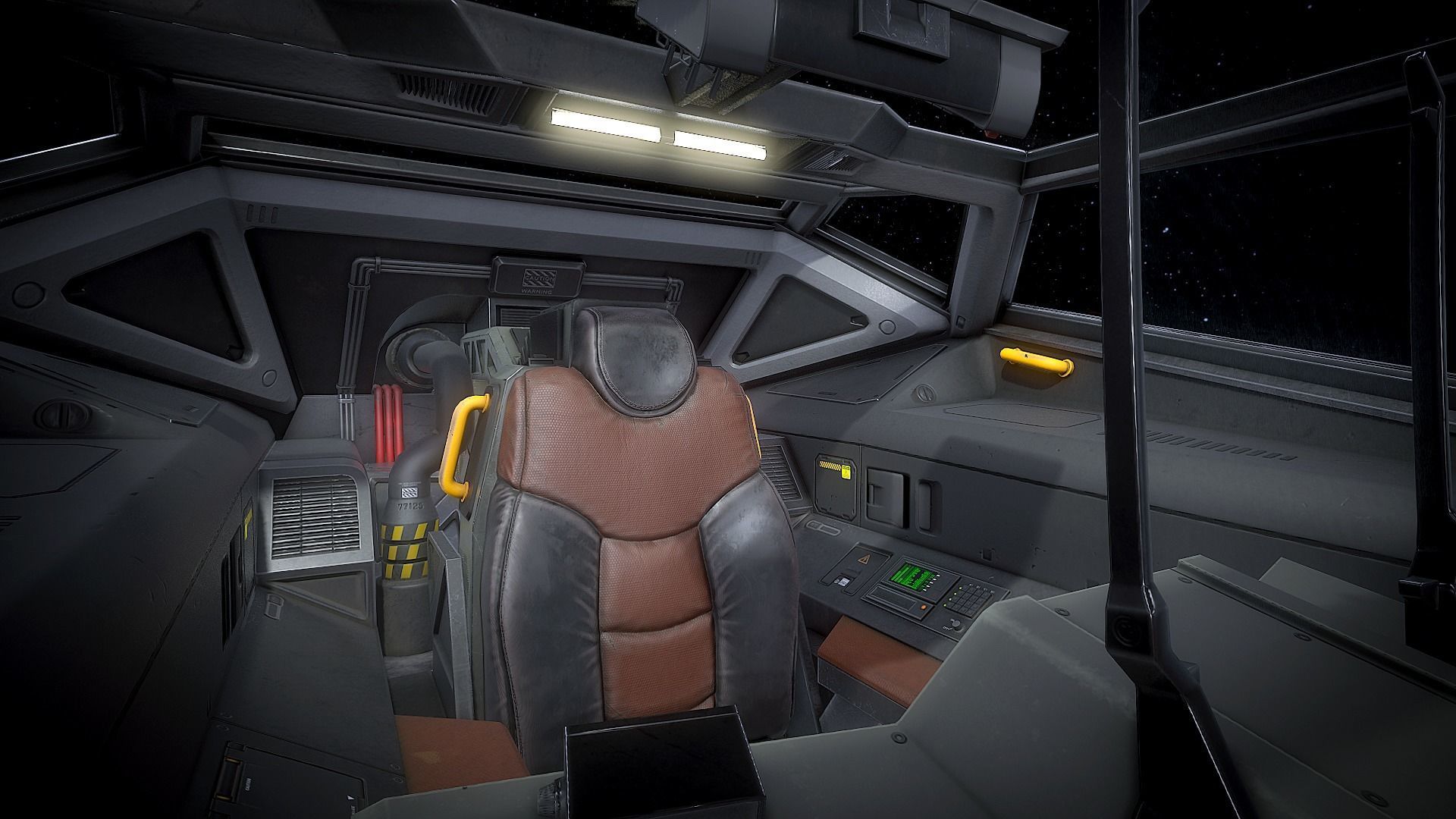 Stingray MKIII Sci Fi Fighter Cockpit Low-poly 3D model_4