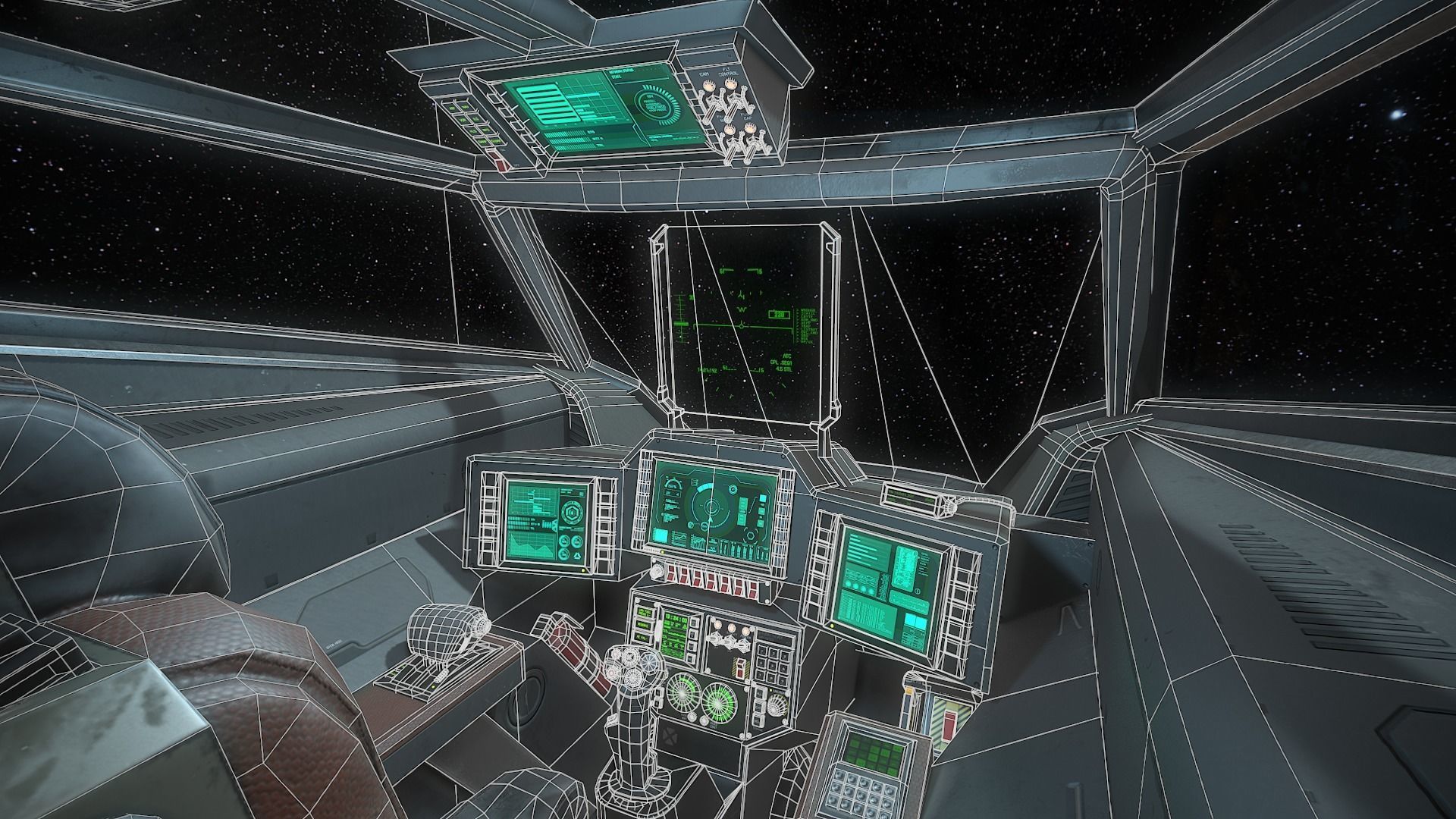 Stingray MKIII Sci Fi Fighter Cockpit Low-poly 3D model_7