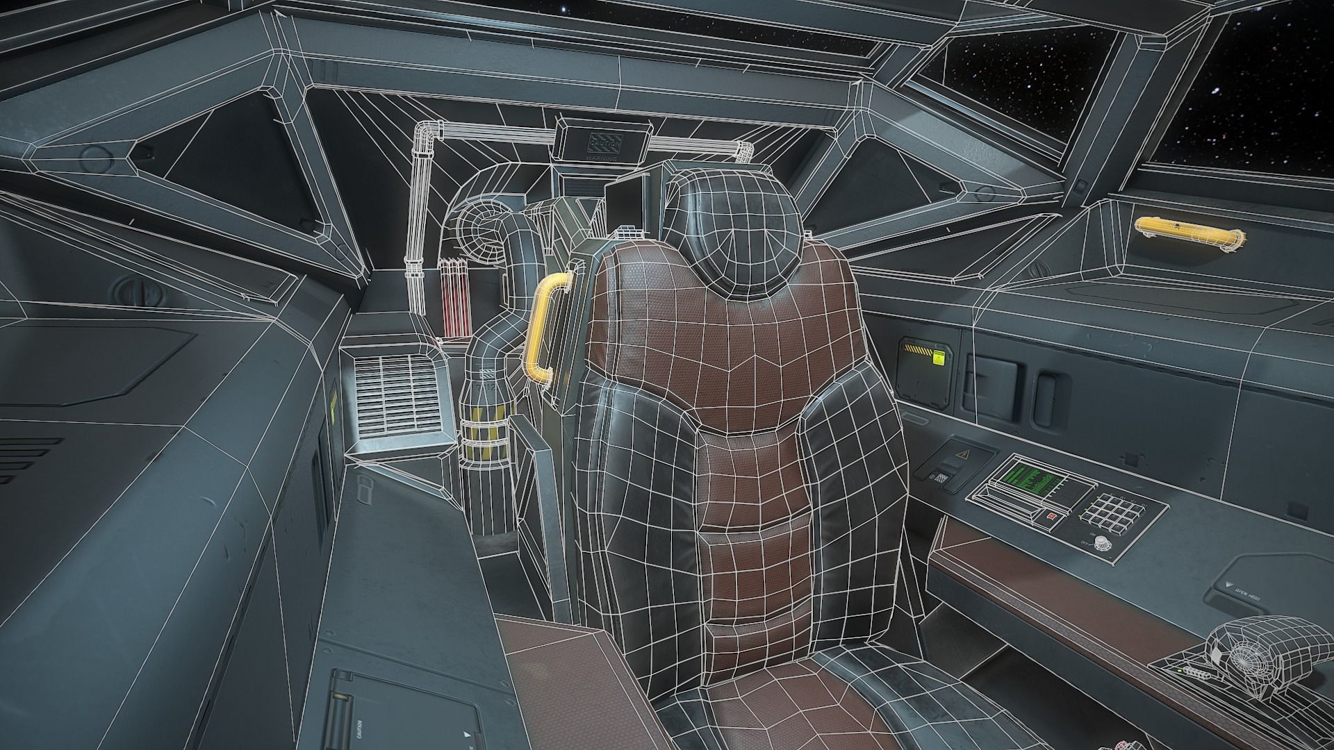 Stingray MKIII Sci Fi Fighter Cockpit Low-poly 3D model_8