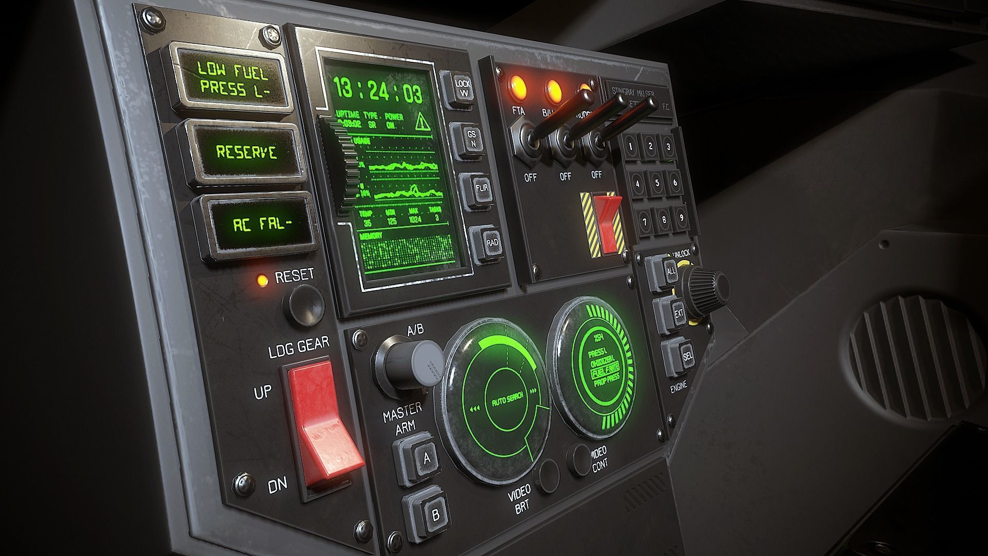 Stingray MKIII Sci Fi Fighter Cockpit Low-poly 3D model_3