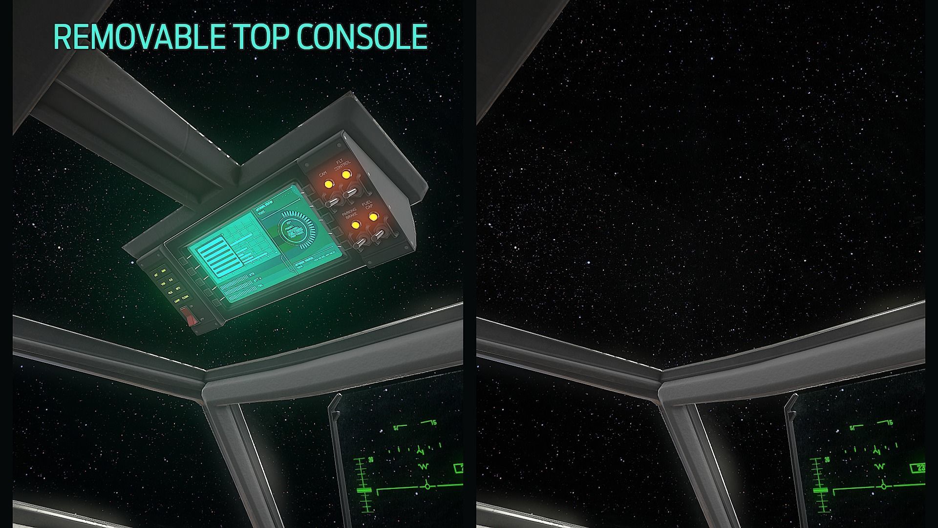 Stingray MKIII Sci Fi Fighter Cockpit Low-poly 3D model_6
