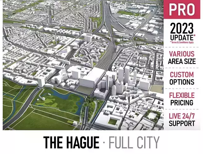 The Hague Low-poly 3D model
