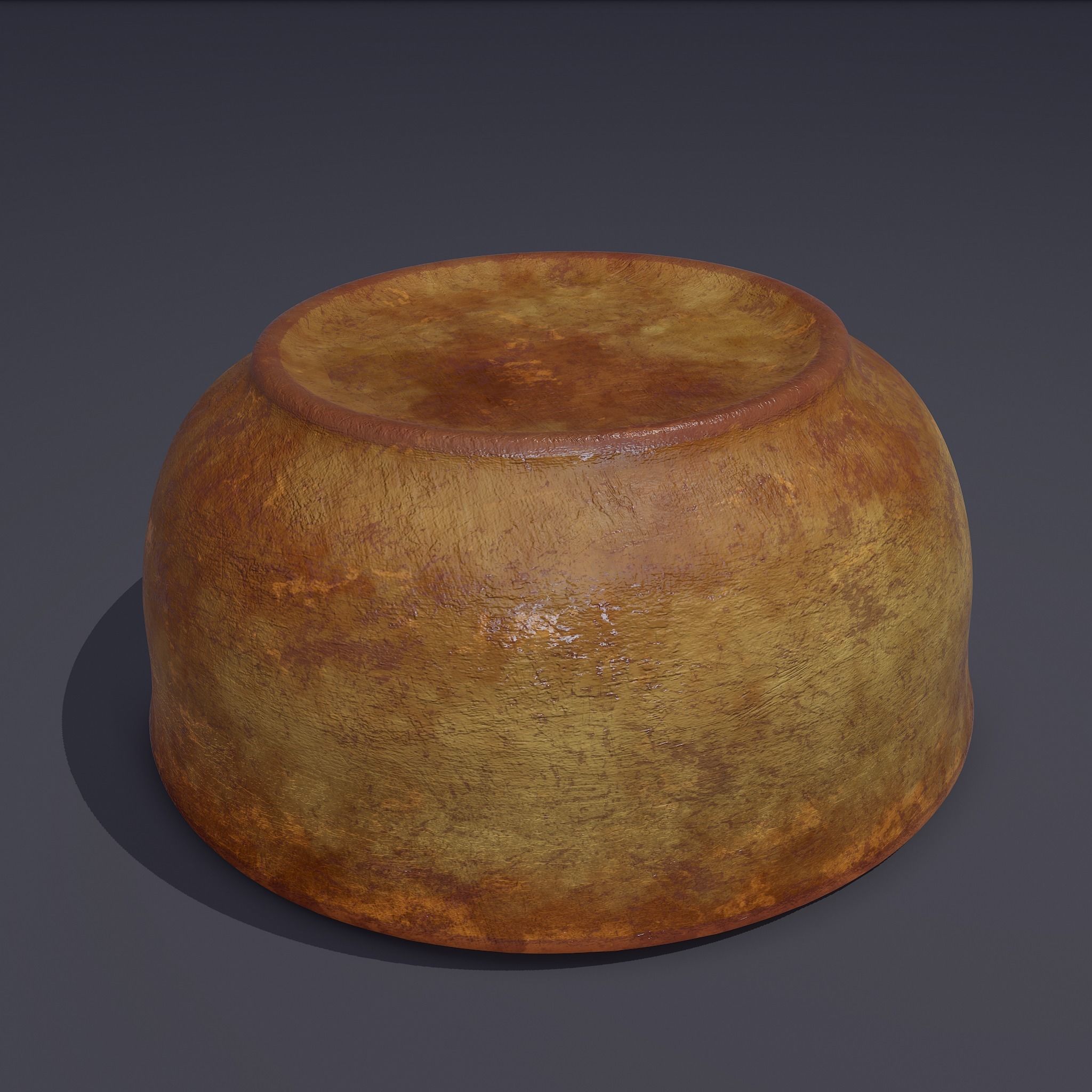 Terracotta Glazed Pot with Lid Free low-poly 3D model_13