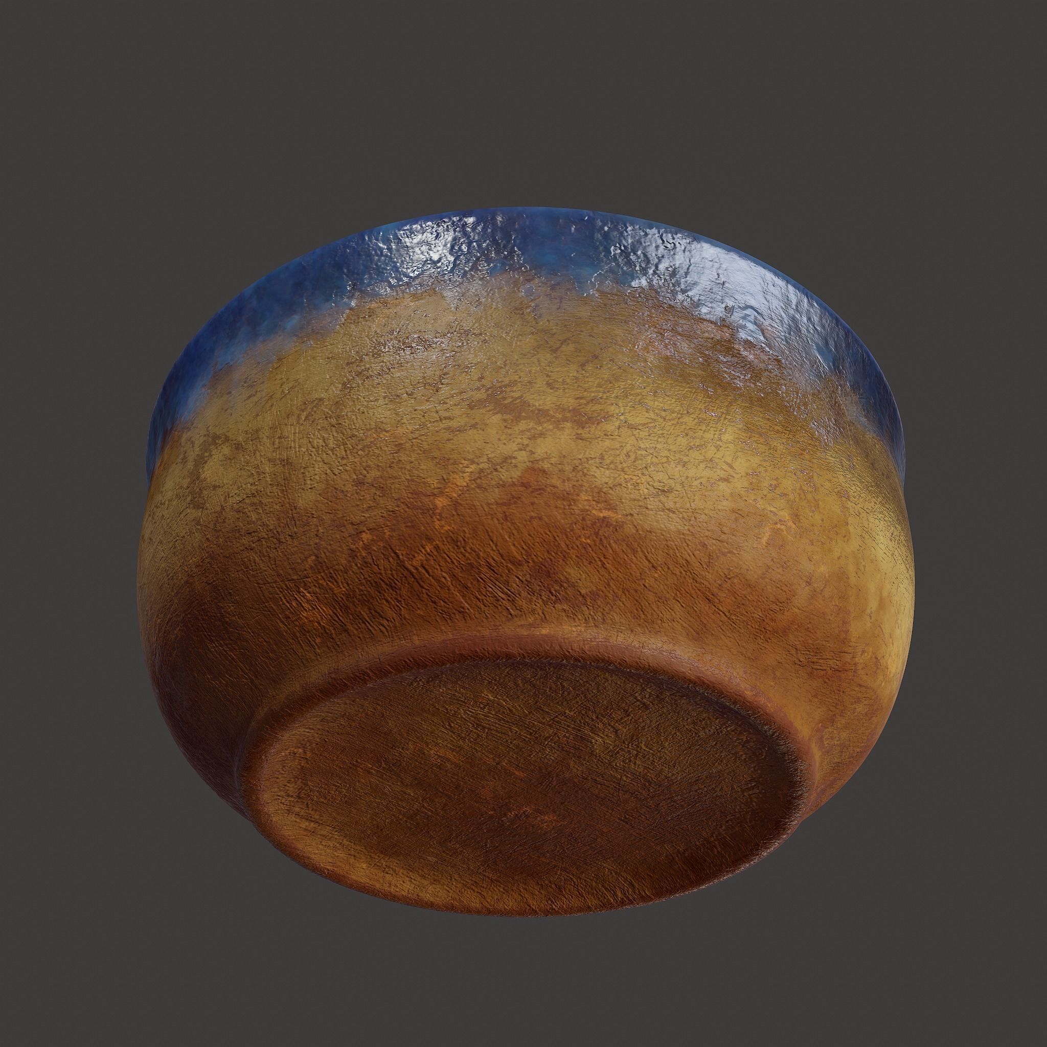 Terracotta Glazed Pot with Lid Free low-poly 3D model_26