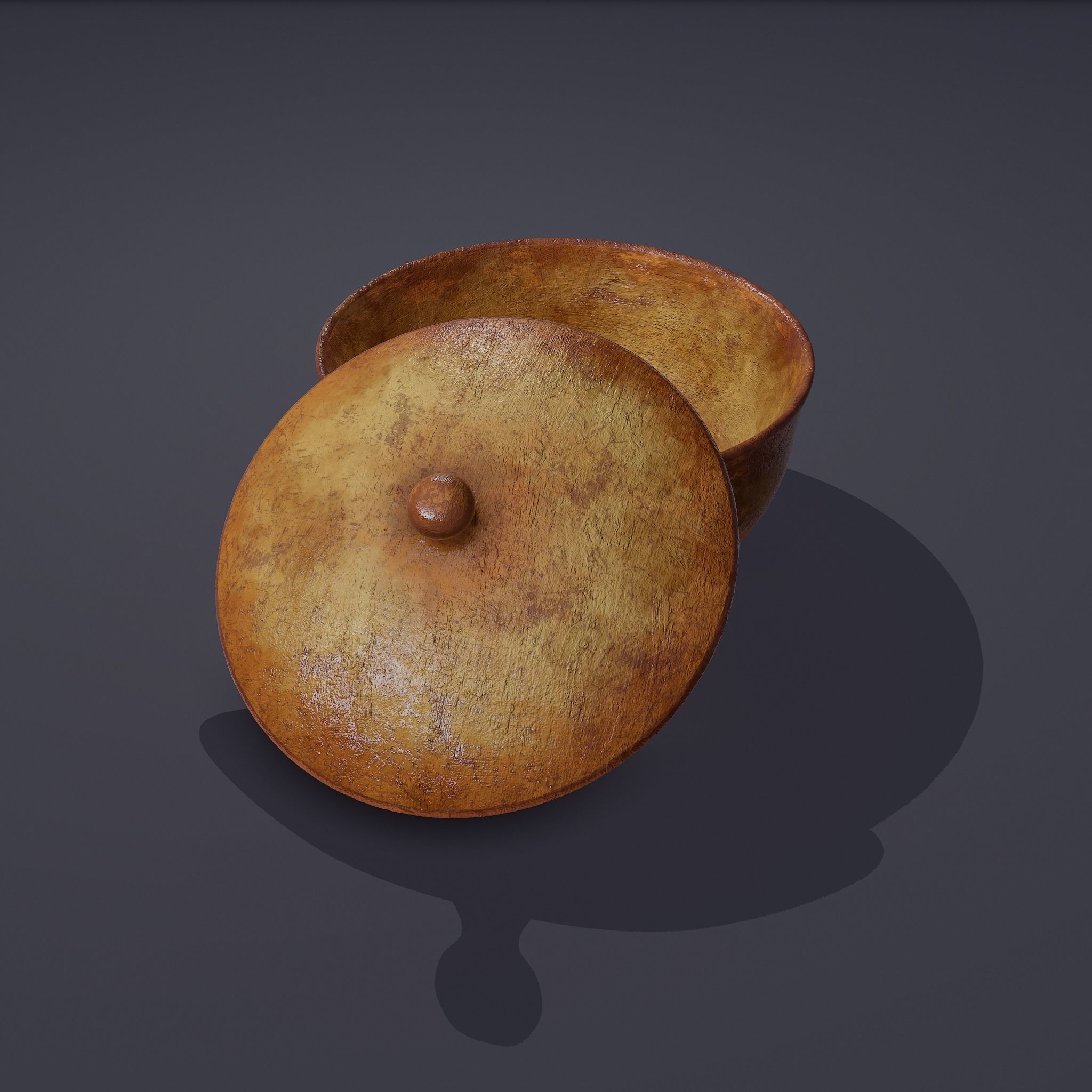 Terracotta Glazed Pot with Lid Free low-poly 3D model_8