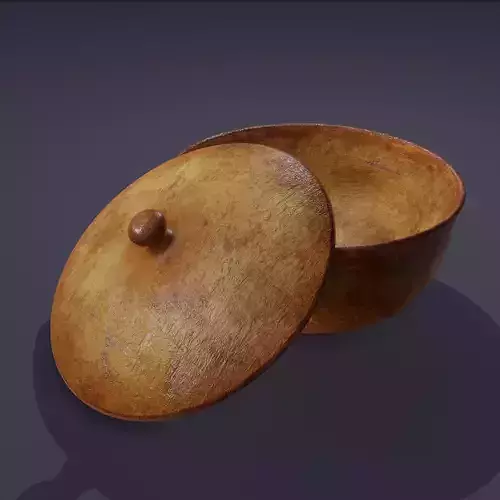 Terracotta Glazed Pot with Lid Free low-poly 3D model
