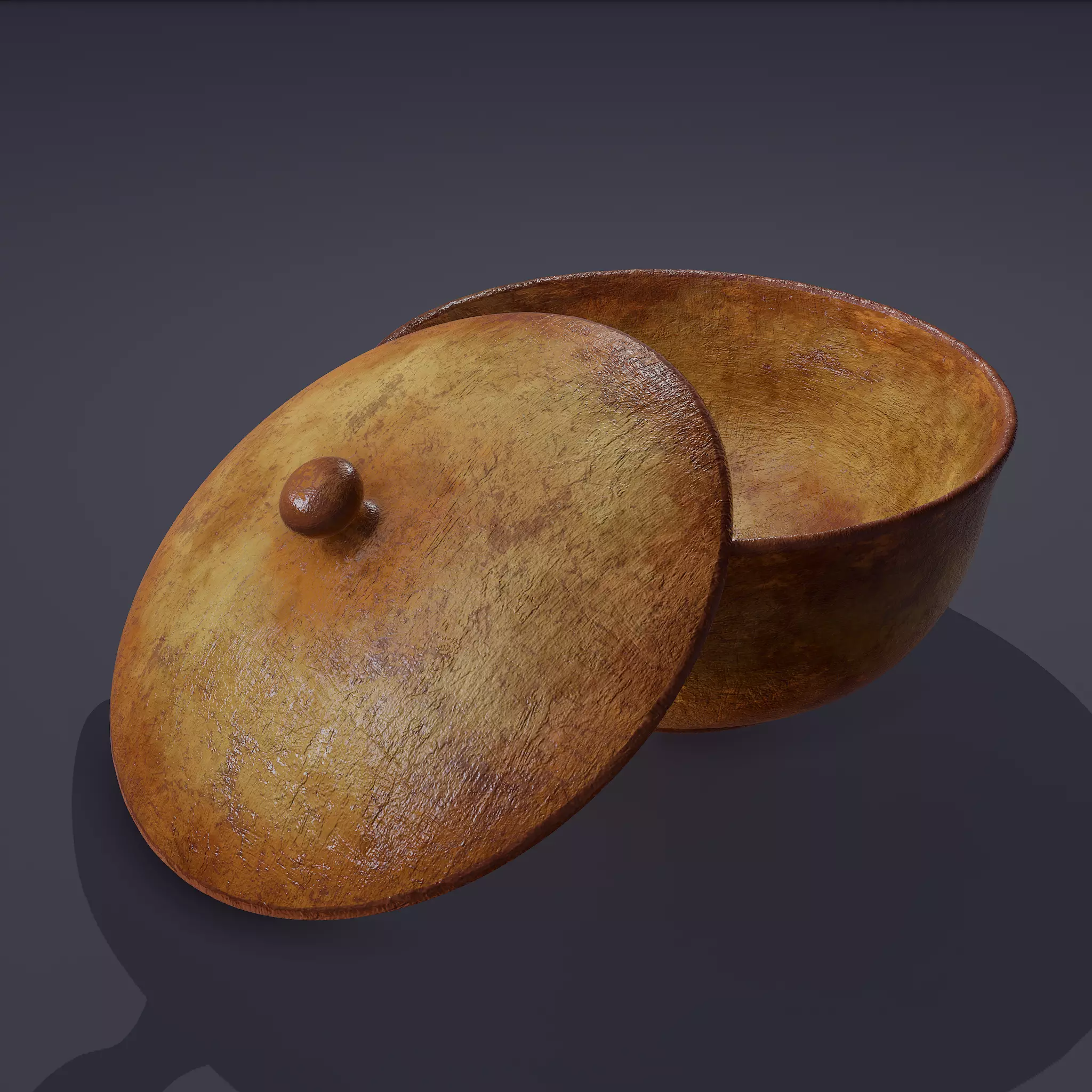 Terracotta Glazed Pot with Lid Free low-poly 3D model_0