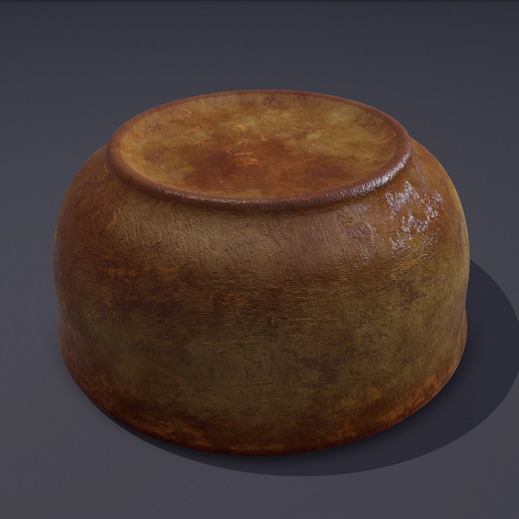 Terracotta Glazed Pot with Lid Free low-poly 3D model_16