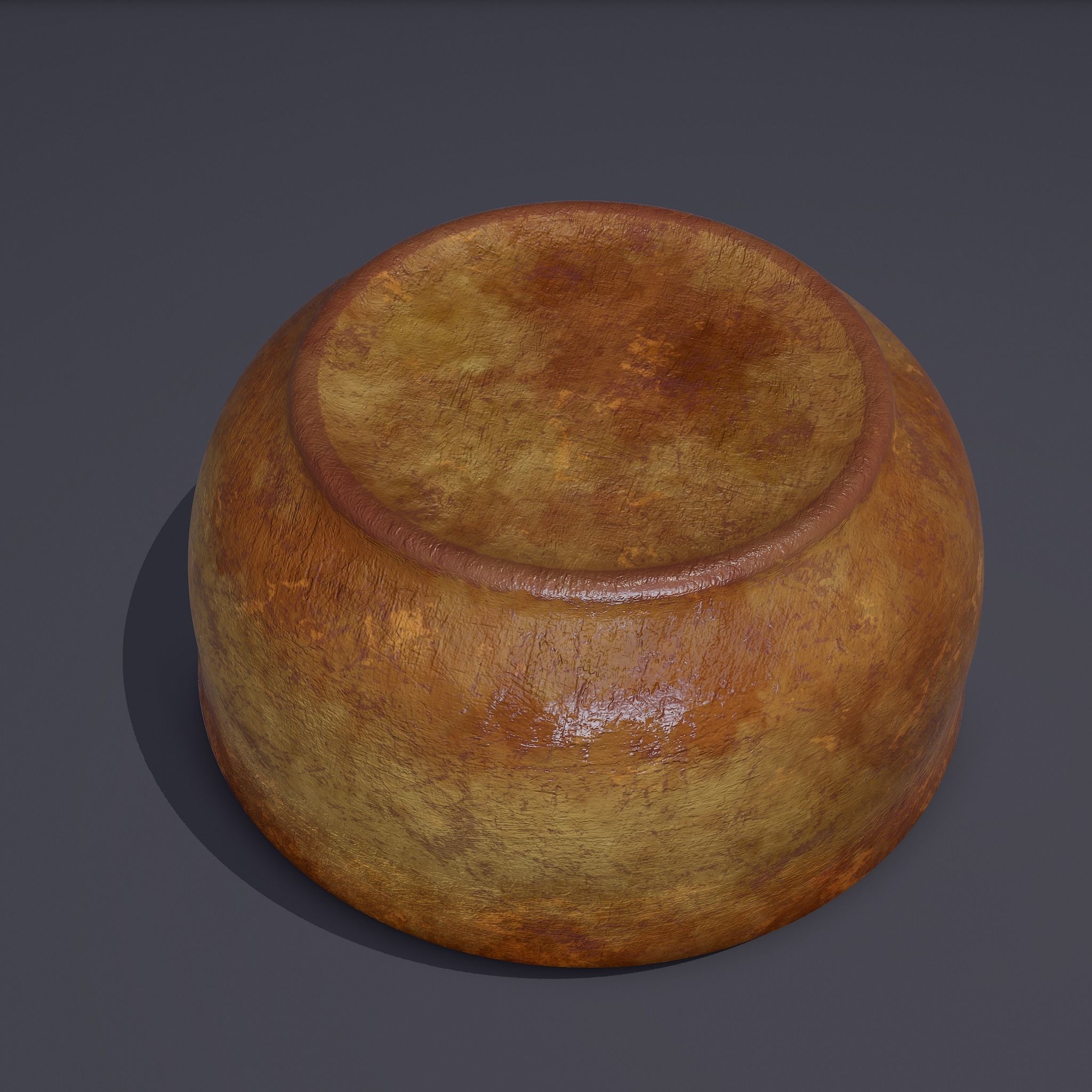 Terracotta Glazed Pot with Lid Free low-poly 3D model_14