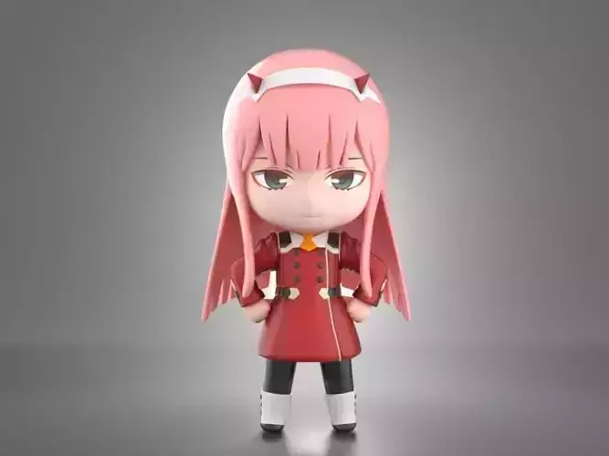 Zero Two chibi figure 3D model