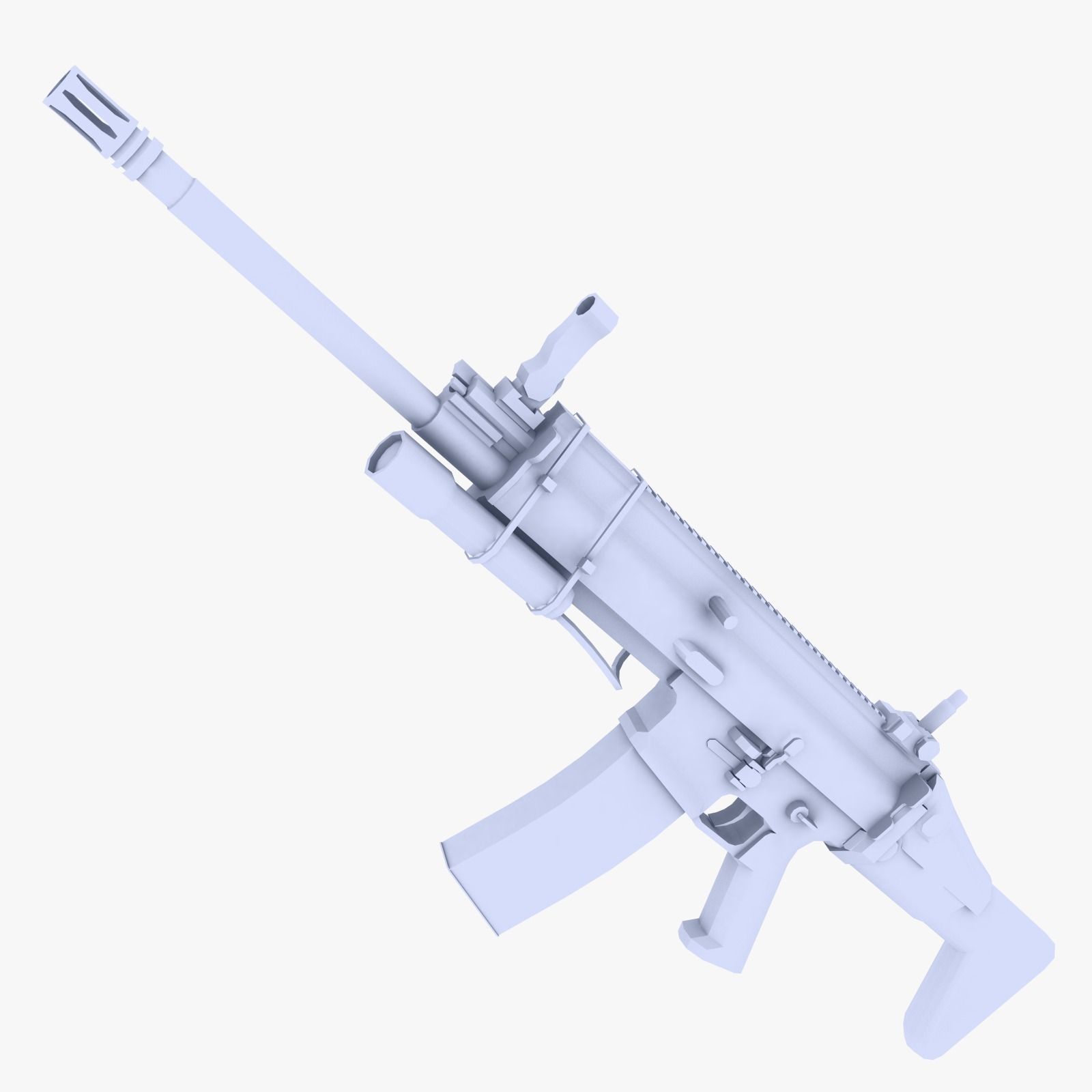 Scar-H Assault Rifle Low-poly 3D model