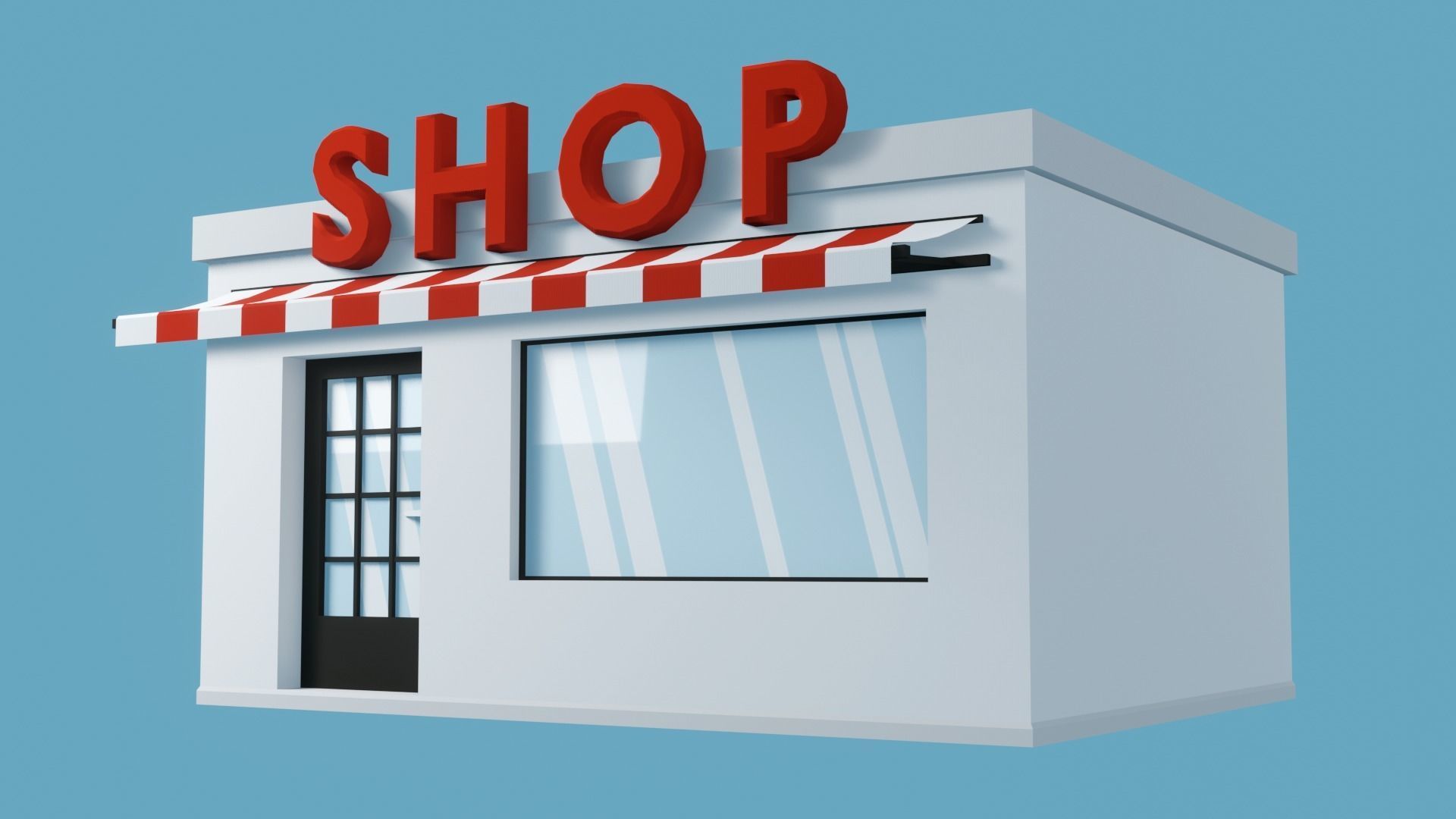 Shop Low Poly Low-poly 3D model_4