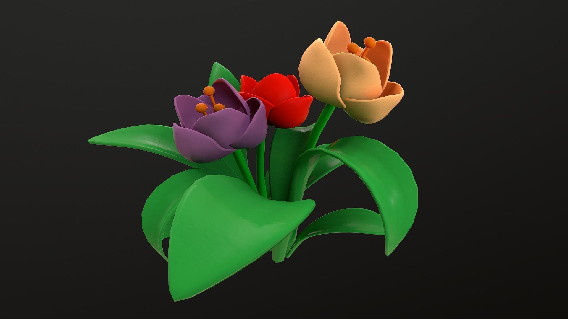 Asset - Cartoons - Flower 3D model_43