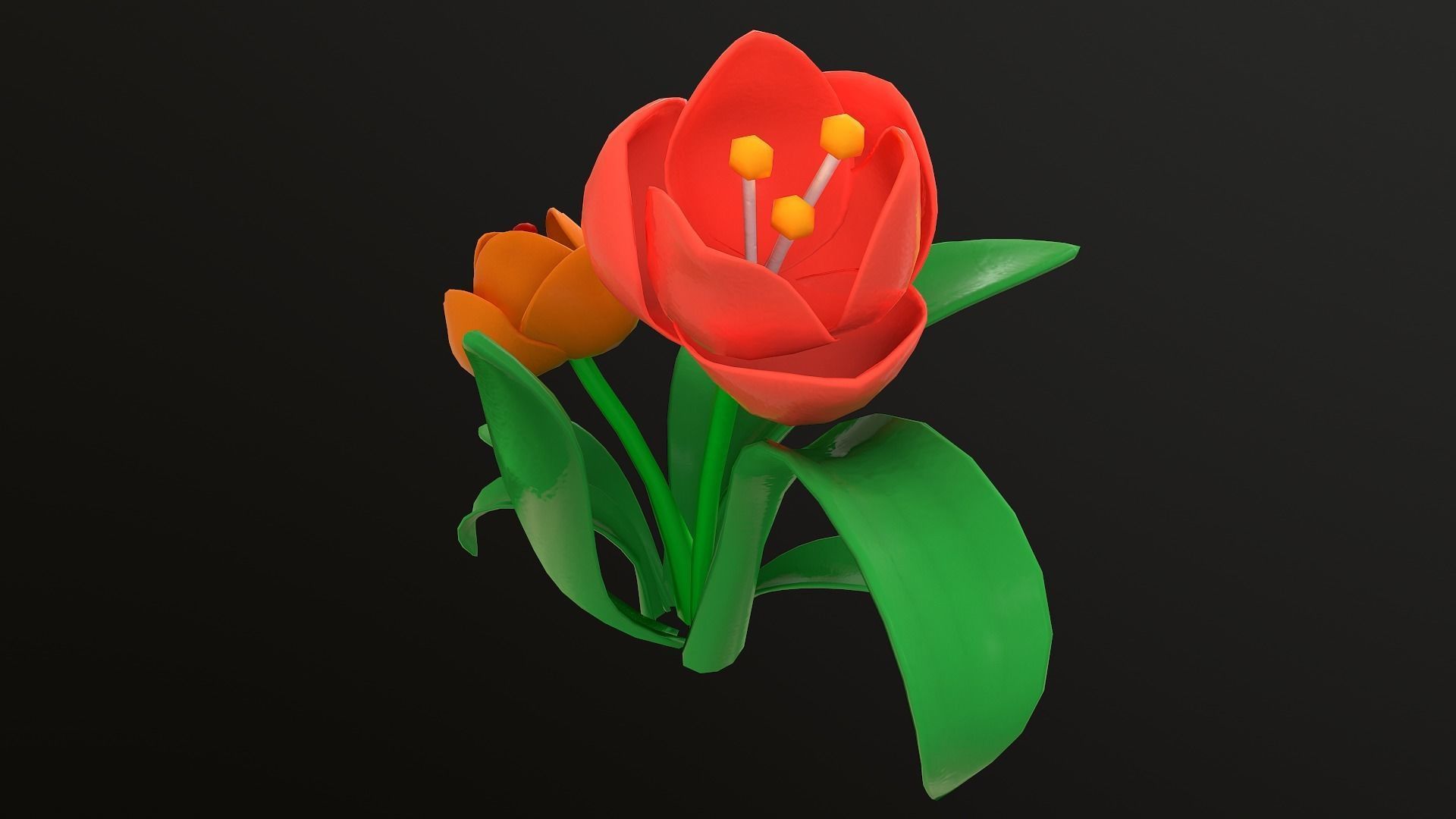Asset - Cartoons - Flower 3D model_34