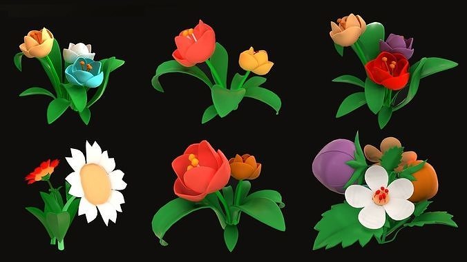 Asset - Cartoons - Flower 3D model