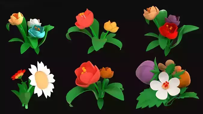 Asset - Cartoons - Flower 3D model