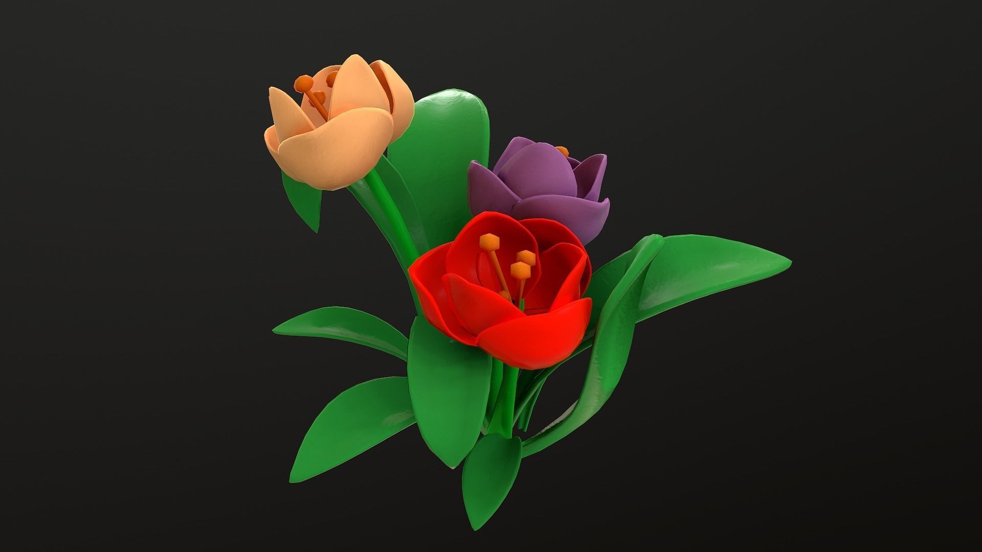 Asset - Cartoons - Flower 3D model_38