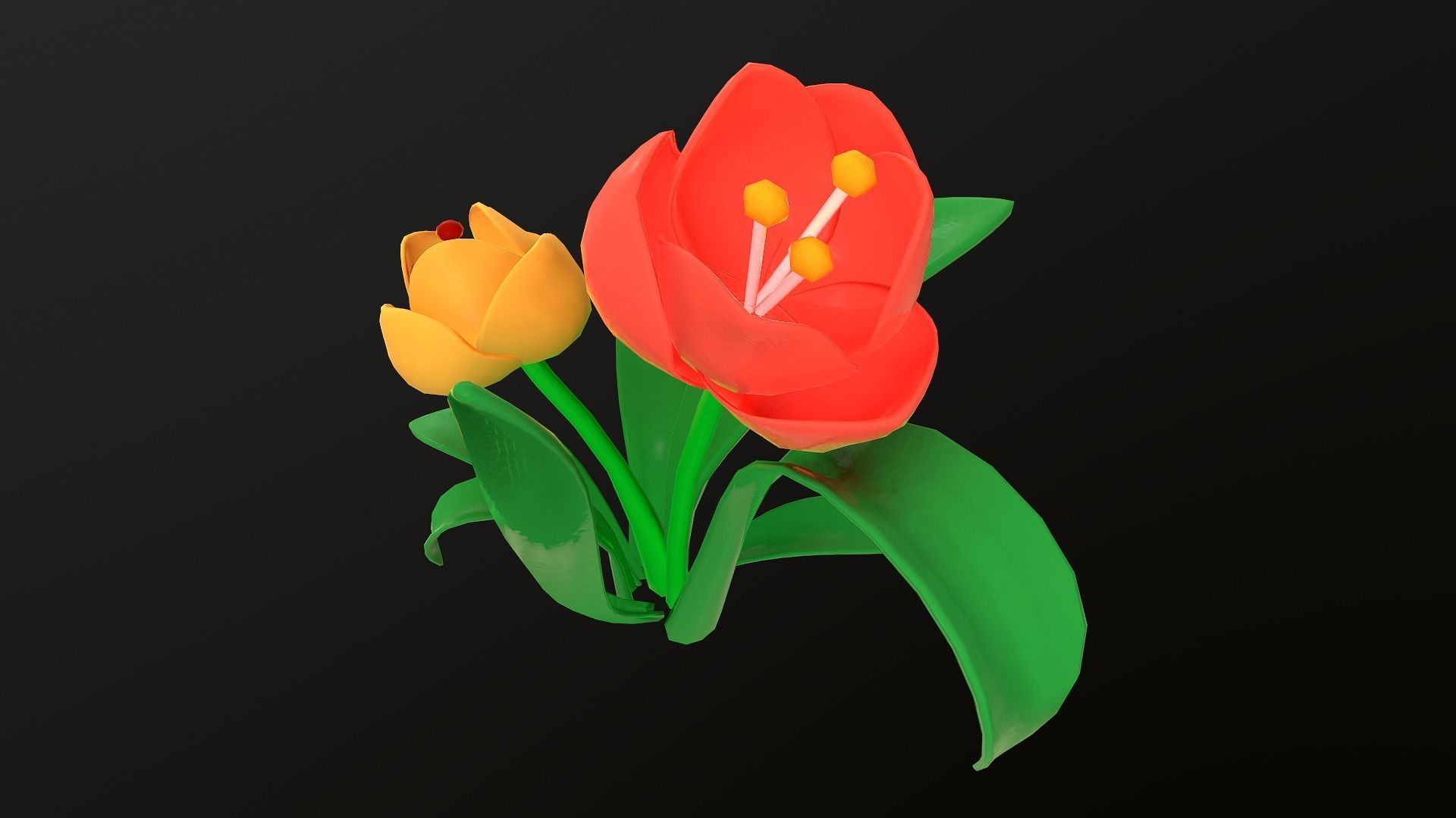 Asset - Cartoons - Flower 3D model_19