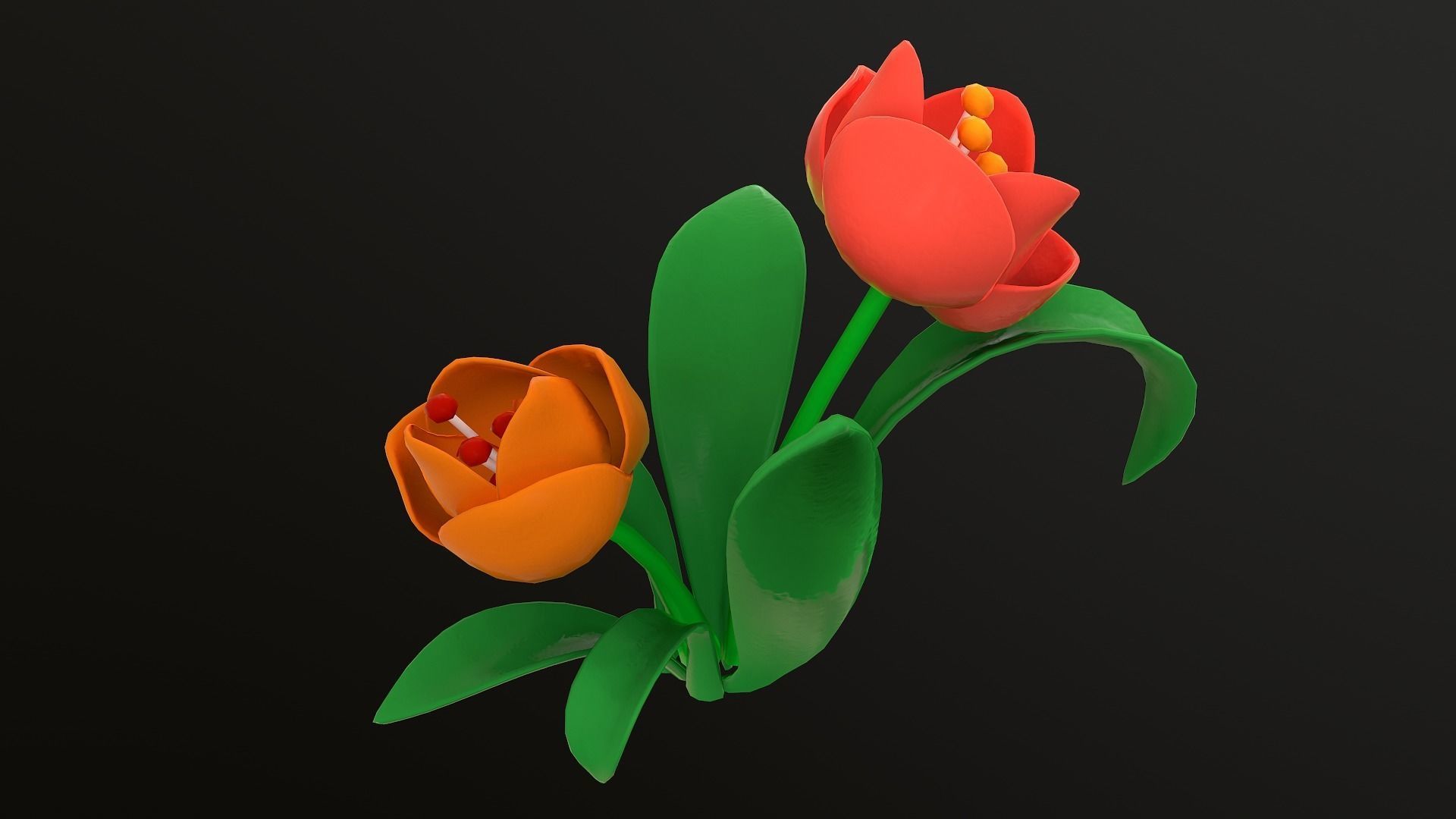 Asset - Cartoons - Flower 3D model_37