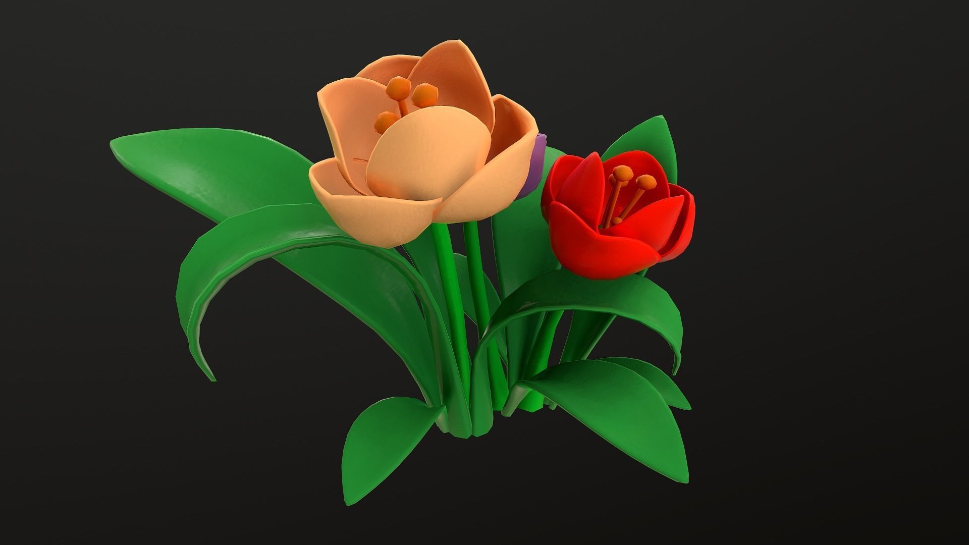 Asset - Cartoons - Flower 3D model_40