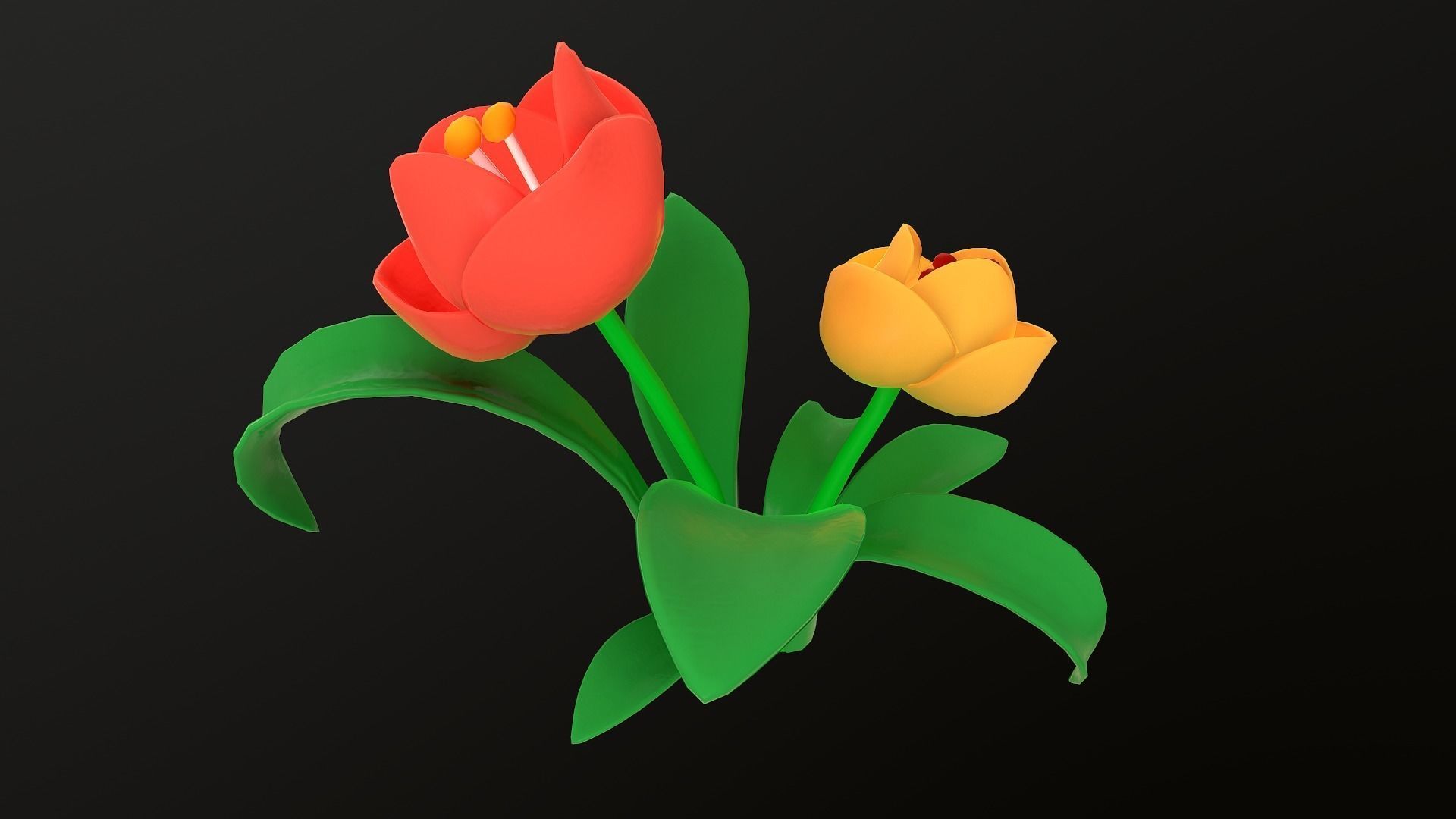 Asset - Cartoons - Flower 3D model_18